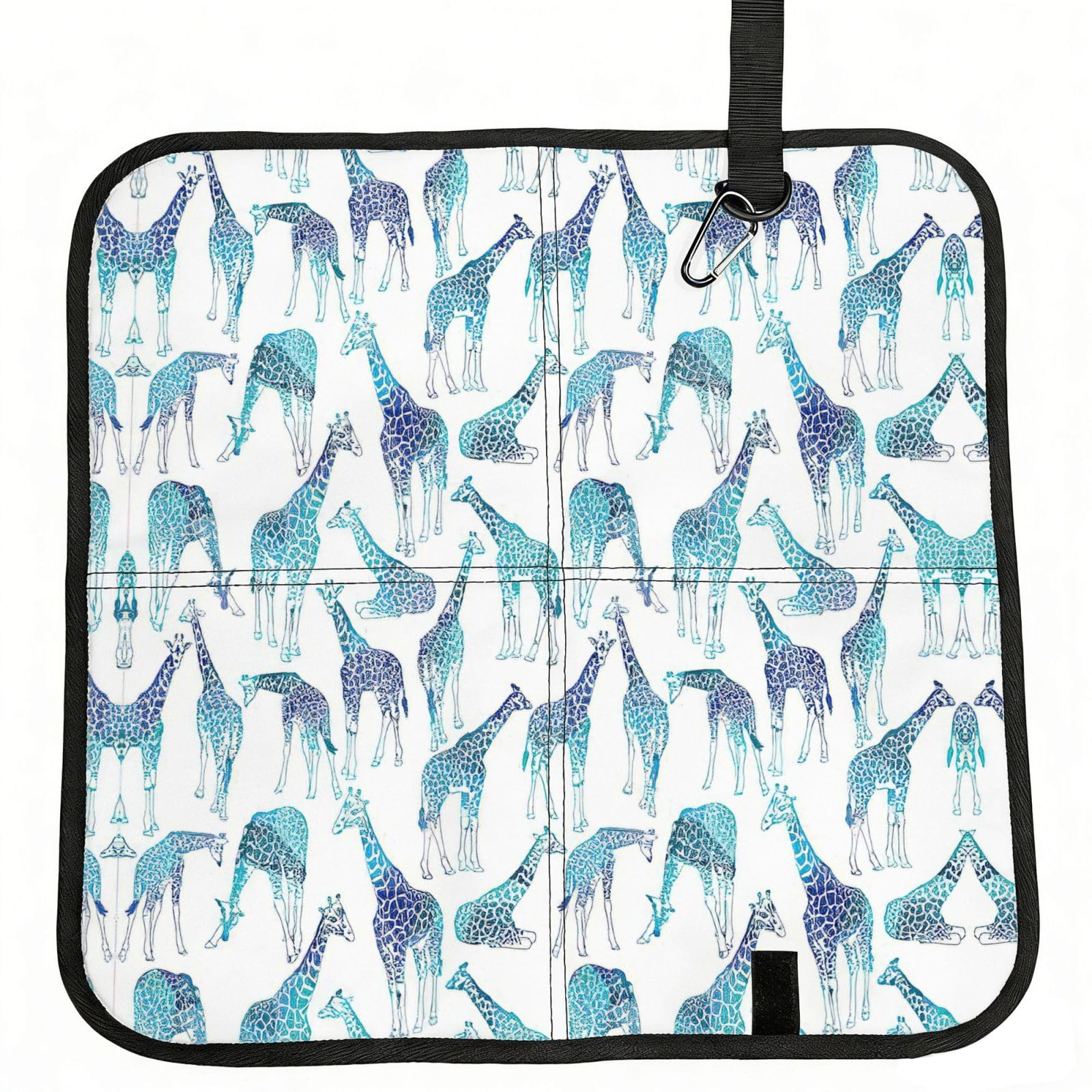 VCzsdff Giraffe Pattern Print Portable Seat Cushion Folding Bleacher Pad Compact Picnic Sitting Mat Polyester 40cm