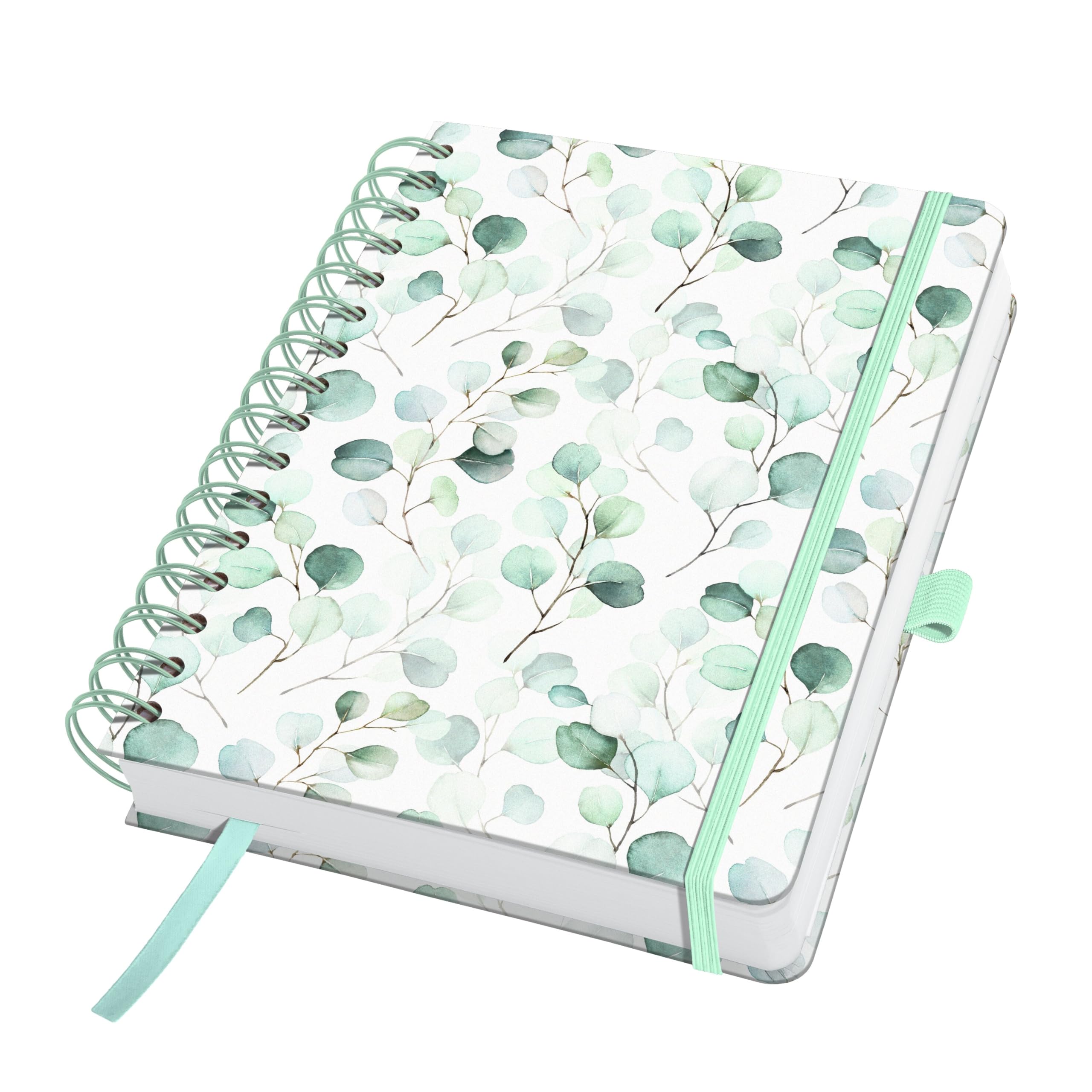 SIGEL JN656 Spiral-Notizbuch Jolie, Eucalyptus Day, ca. A5, blanko: 120 g/m², 240 S., FSC-zertifiziert, vegan