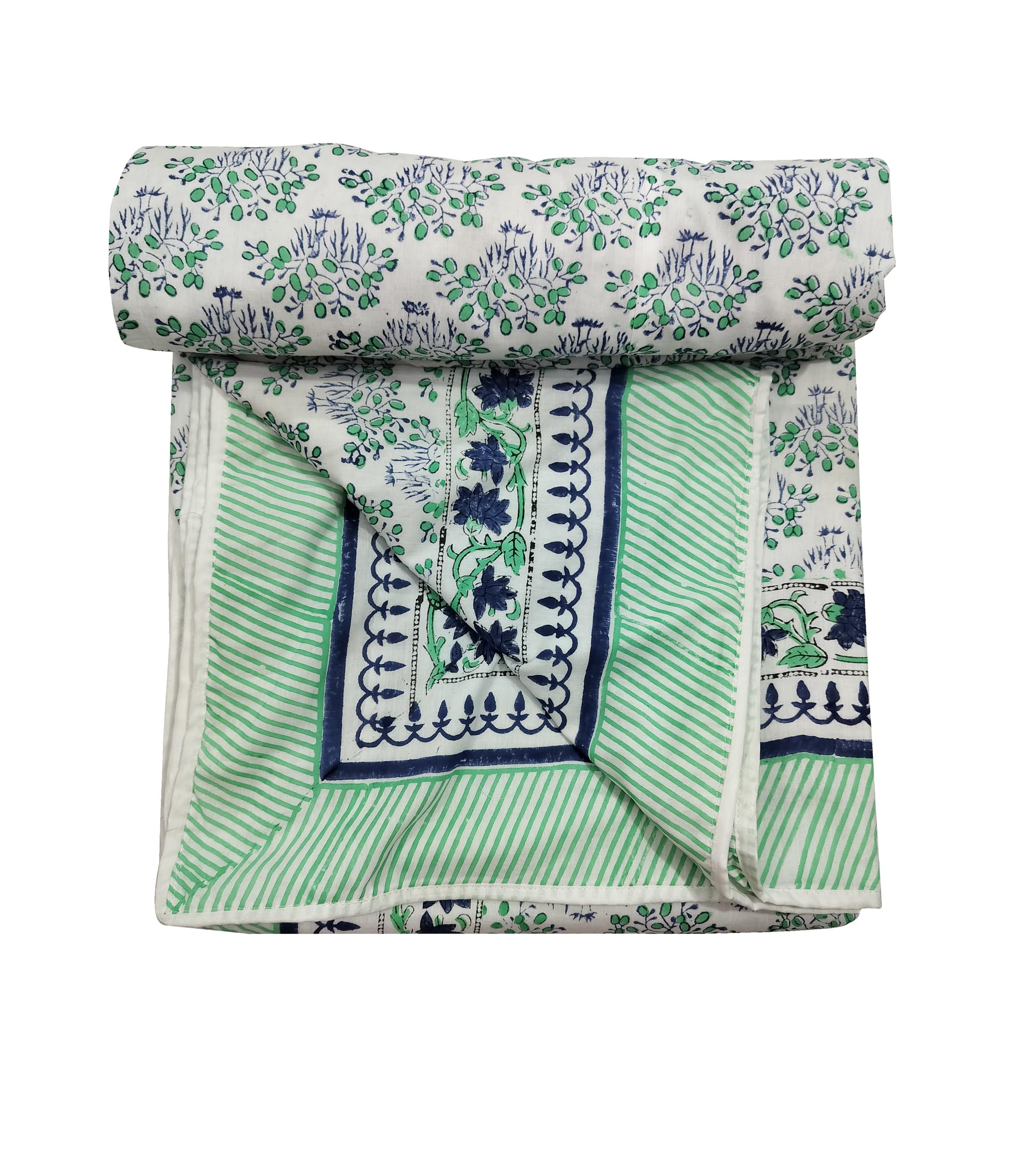 Exportindia Cotton Dohar Queen Size Flower Print and Comfort in A/C Zon, Good Locking Print Ac Quilt Soft dohar Summer dohar (Twin Size 60x90 Inch)