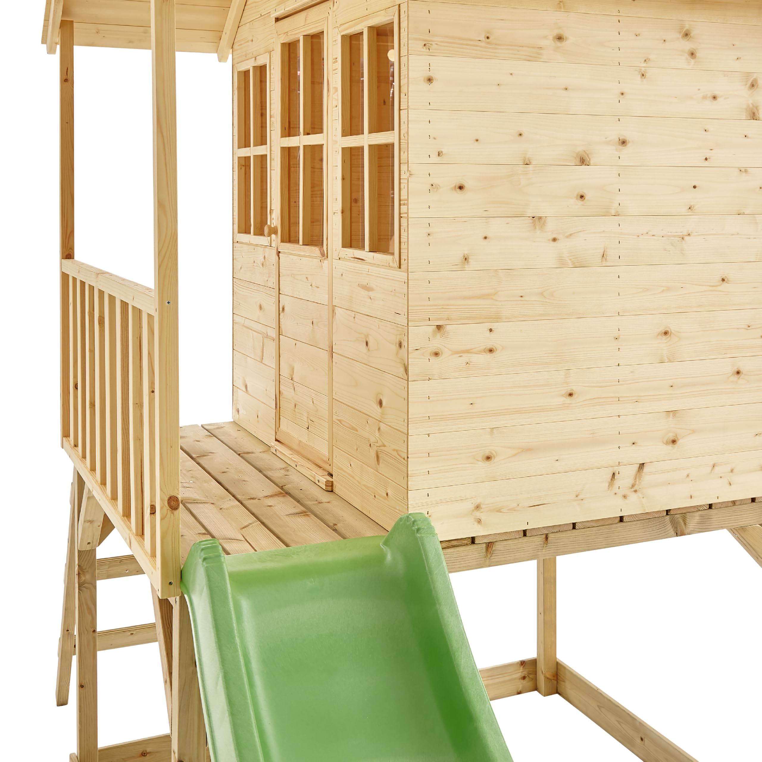 TP Toys Maisonnette en Bois Colline avec Glissière 1,8 m – Bac à Sable Ombragé – Terrasse surélevée 120 cm – Kit d’Ancrage Inclus – Dès 3 Ans – pour Jardin