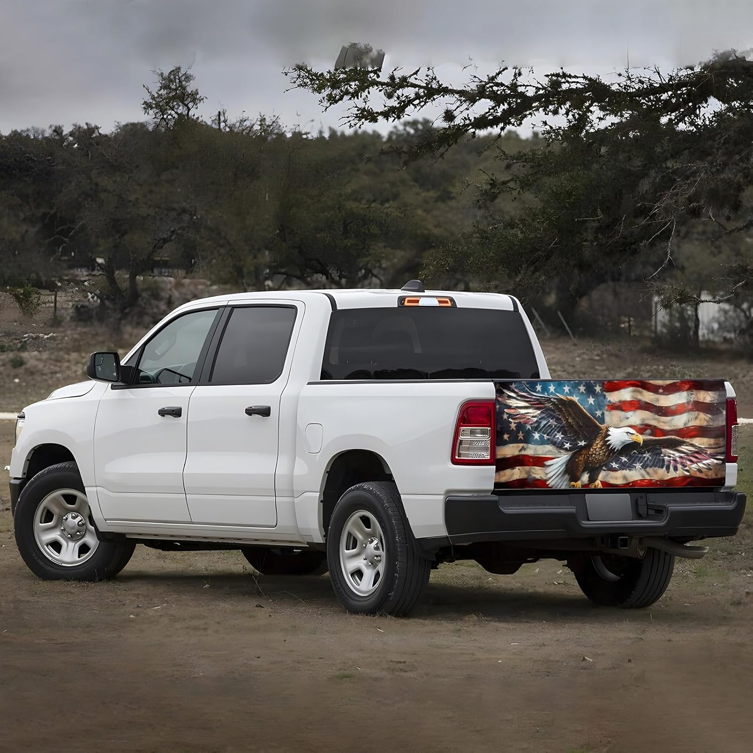 Turck Tailgate Wraps Decals - 66x23.6 in Tailgate Decals for Trucks, American Egale Flag Tailgate Graphics for Trucks Pickup Personalized Decoration