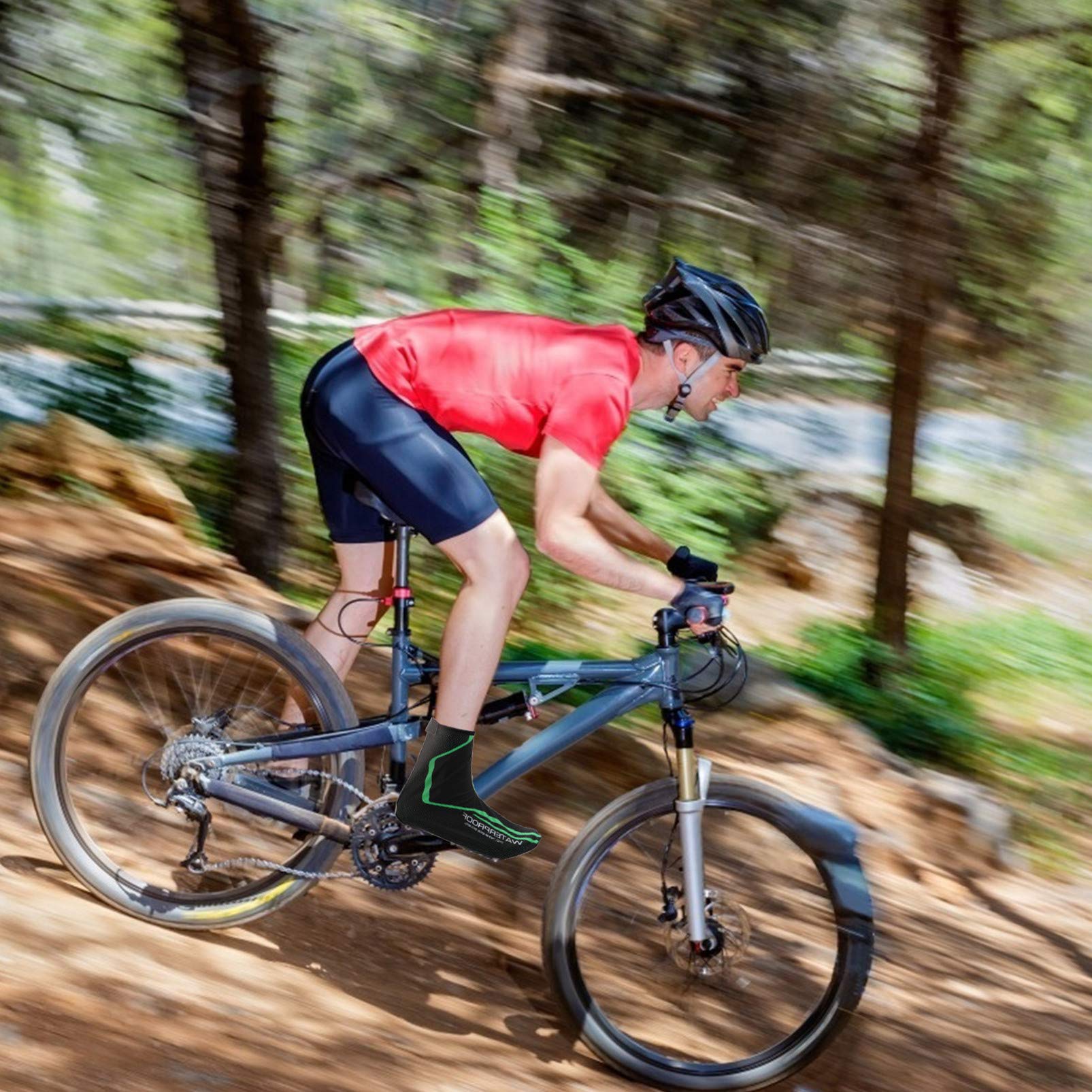 NAMOARLY 1Pair Cycling Overshoes Windproof Shoe Covers for Winter Riding Lightweight Warm Shoe Covers for Men and Women for Cold Weather Biking