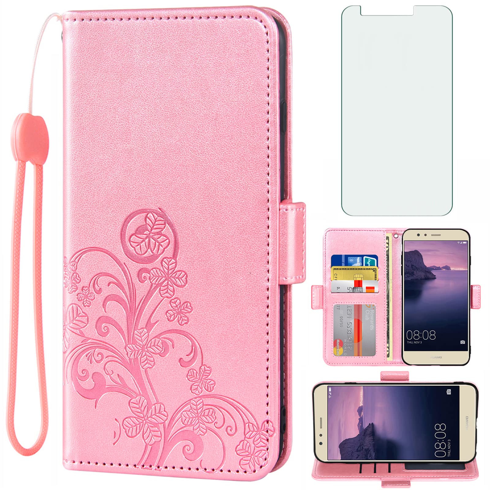 Asuwishcompatible With Huawei P10 Lite Wallet Case And Tempered