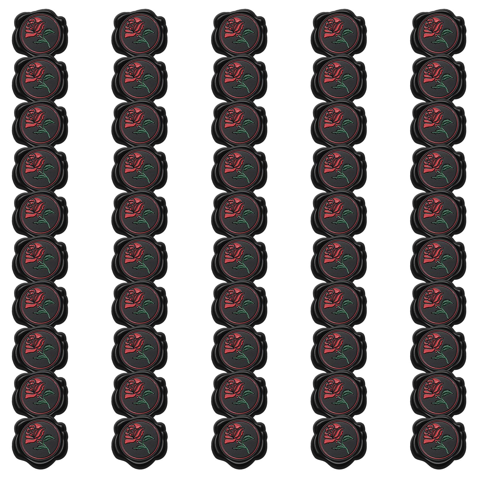 of 50 Heart Waxes Seal Sticker for Various Occasions Invites Card Decoration Envelope Seal