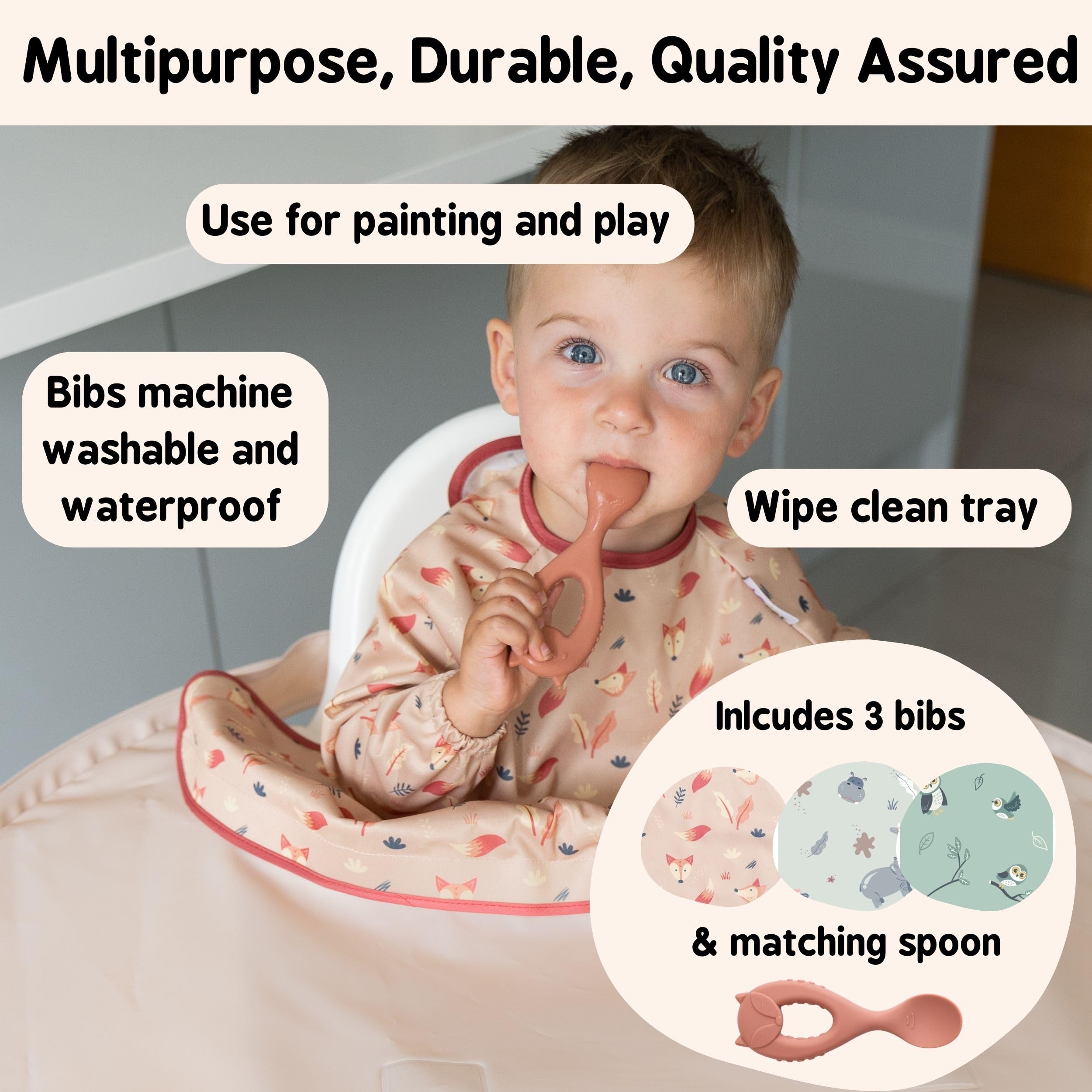 Tidy Tot Kit diversification alimentaire plateau bavoirs cuillère silicone