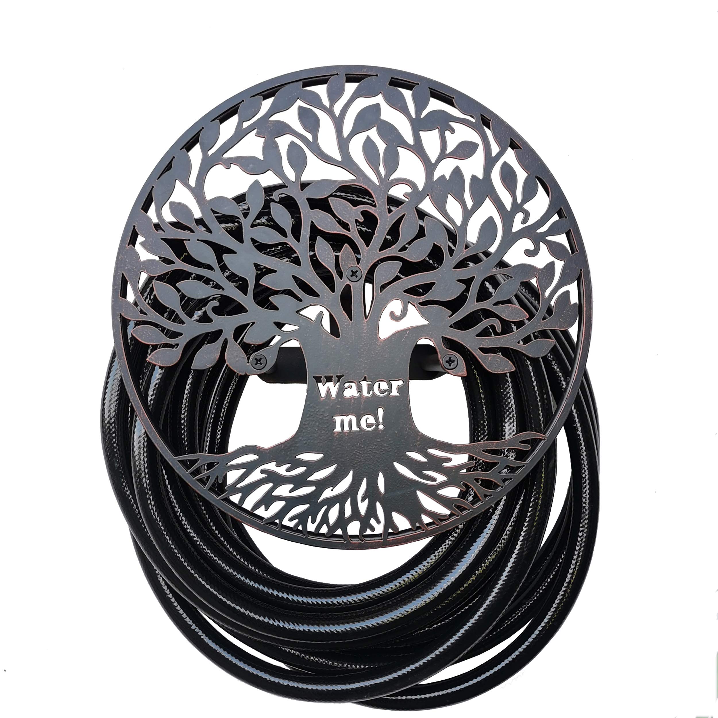 Garden Hose Holder, Decorative Water Hose Rack, Durable Wall Hose Hanger, Holds 125-Feet of 5/8-Inch