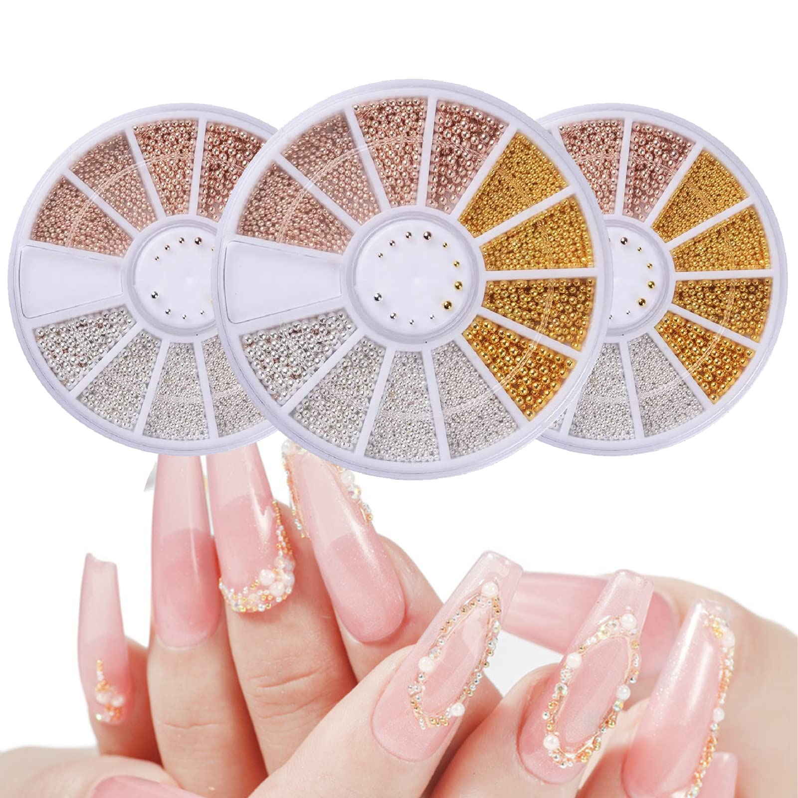 Amazon | ブリオンパーツ 3セット ネイルパーツ 極小 3Dネイルアート  