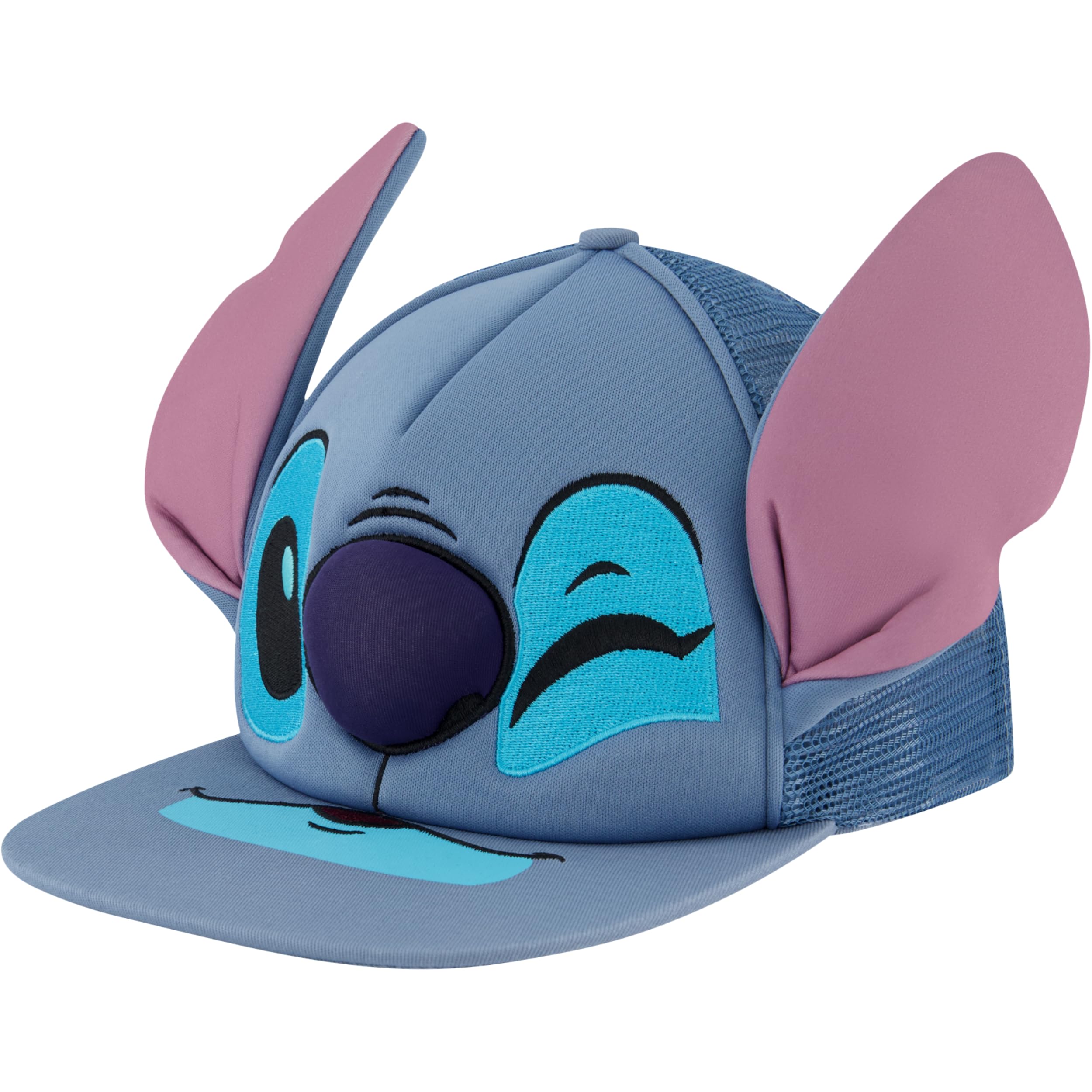 Concept One Czapka bejsbolowa dla dorosłych Disney Stitch Dad Hat, dla dorosłych, z zakrzywioną czapką baseballową, Niebieskie uszy 3D, Rozmiar uniwersalny