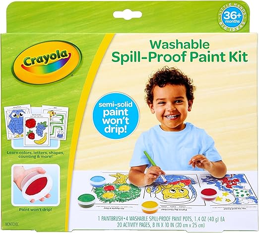 Crayola Spill Proof Paint Set, Washable Paint for Kids, Ages 3, 4, 5, 6