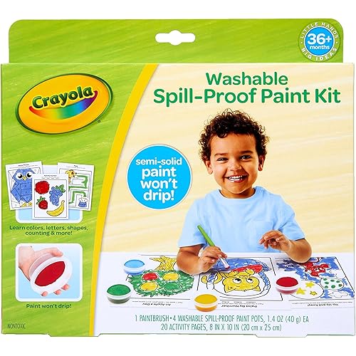 Crayola Spill Proof Paint Set, Washable Paint for Kids, Gift