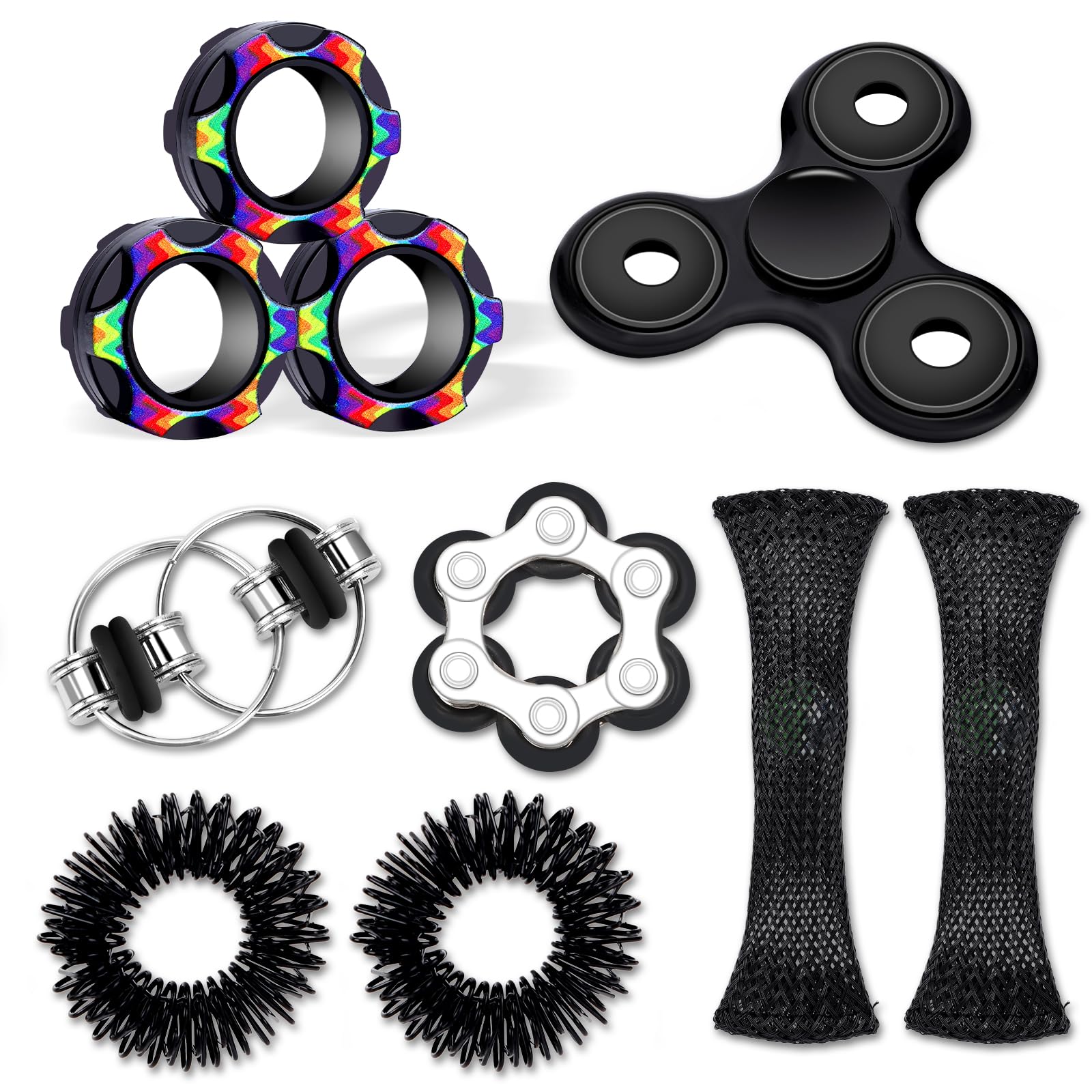 Vipctery 8Pcs Fidget Toys Adults Valentines Day Gifts for Him Teens Boys Kids 8+ ADHD Autism Toys Adults EDC Cool Gadgets Desk Toys Fidgets for