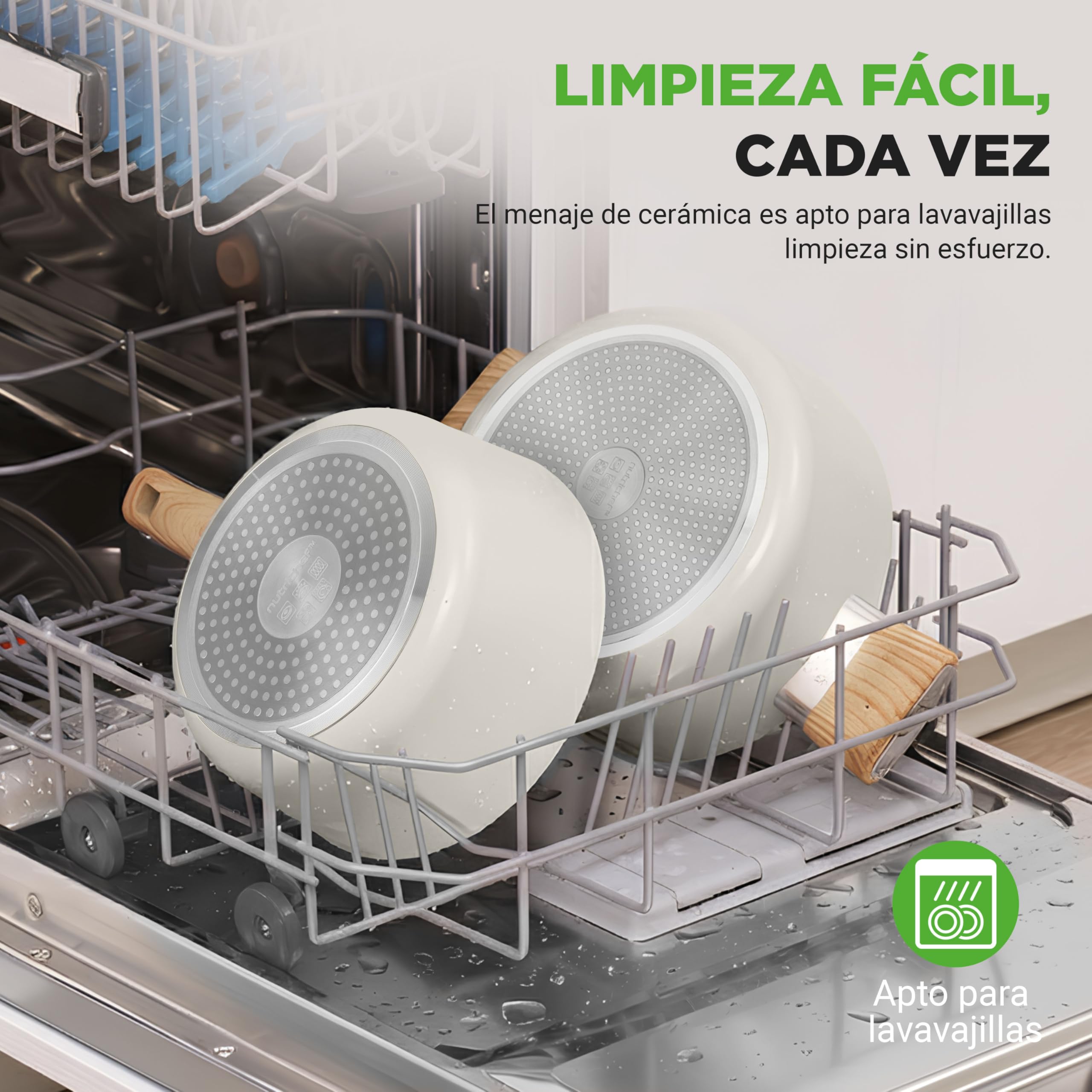 NutriChef Juego de Utensilios de Cocina de Cerámica Antiadherente 14 piezas, Ollas y Sartenes, para Inducción, Tapas de Vidrio, Asas de Toque Frío, Apto para Lavavajillas