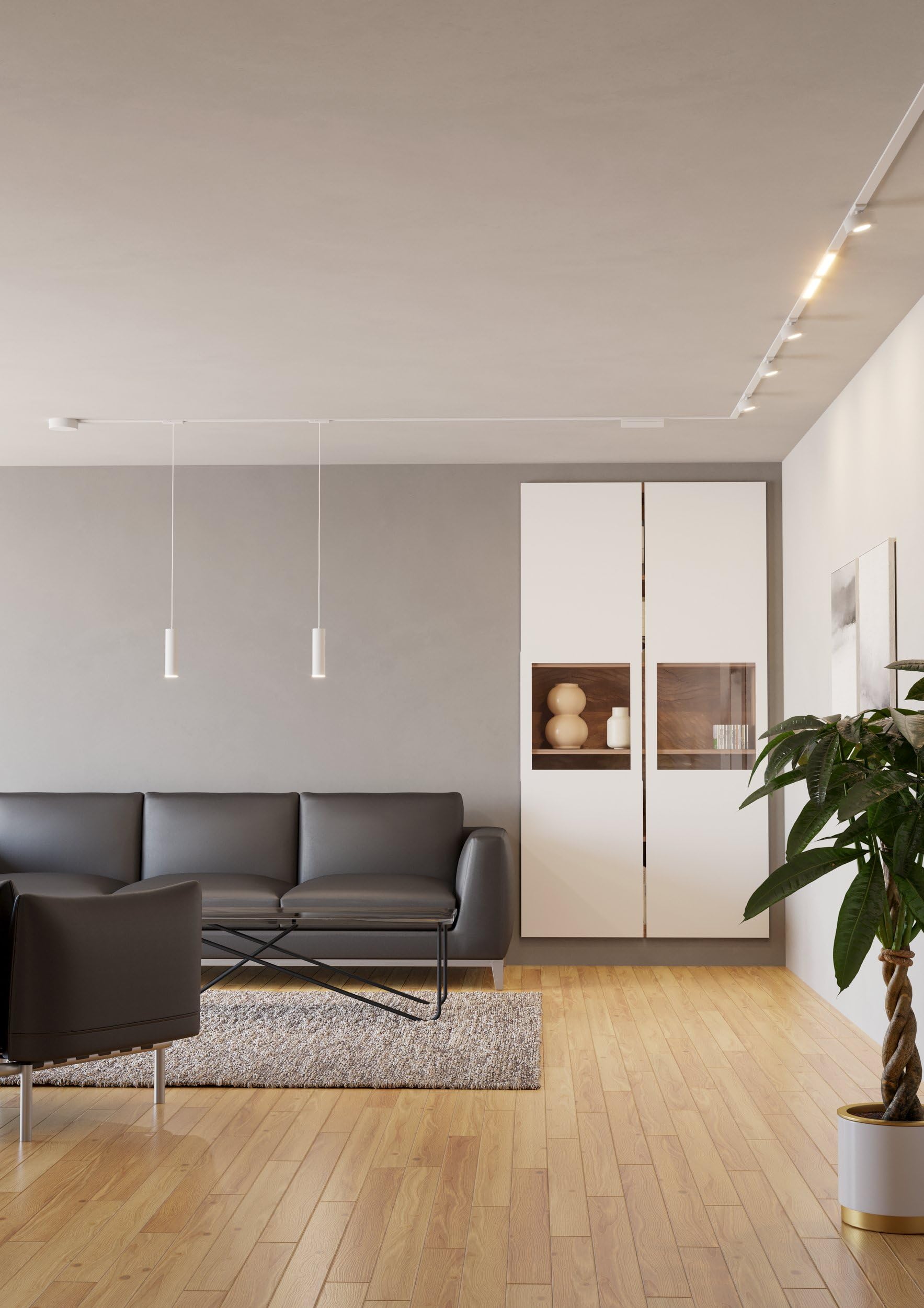 Eglo Sistema binario Track Plus a bassa tensione, set espandibile con telecomando, starter per parete e soffitto, plastica bianca, lunghezza 95 cm