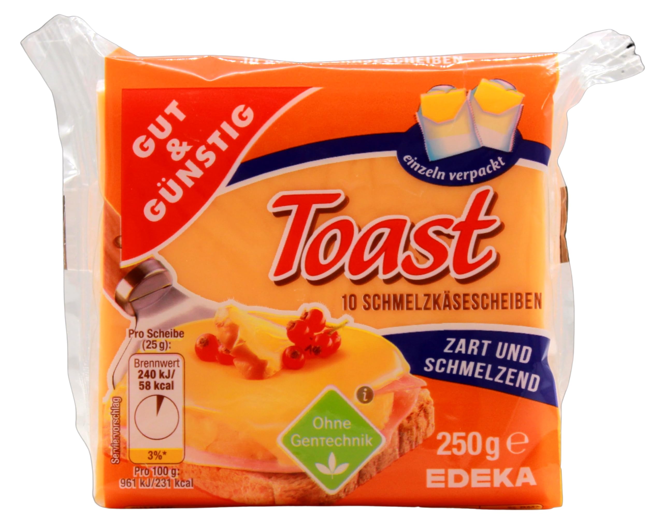 Gut & Günstig Schmelzkäsescheiben Toast, 8er Pack (8 x 250g)