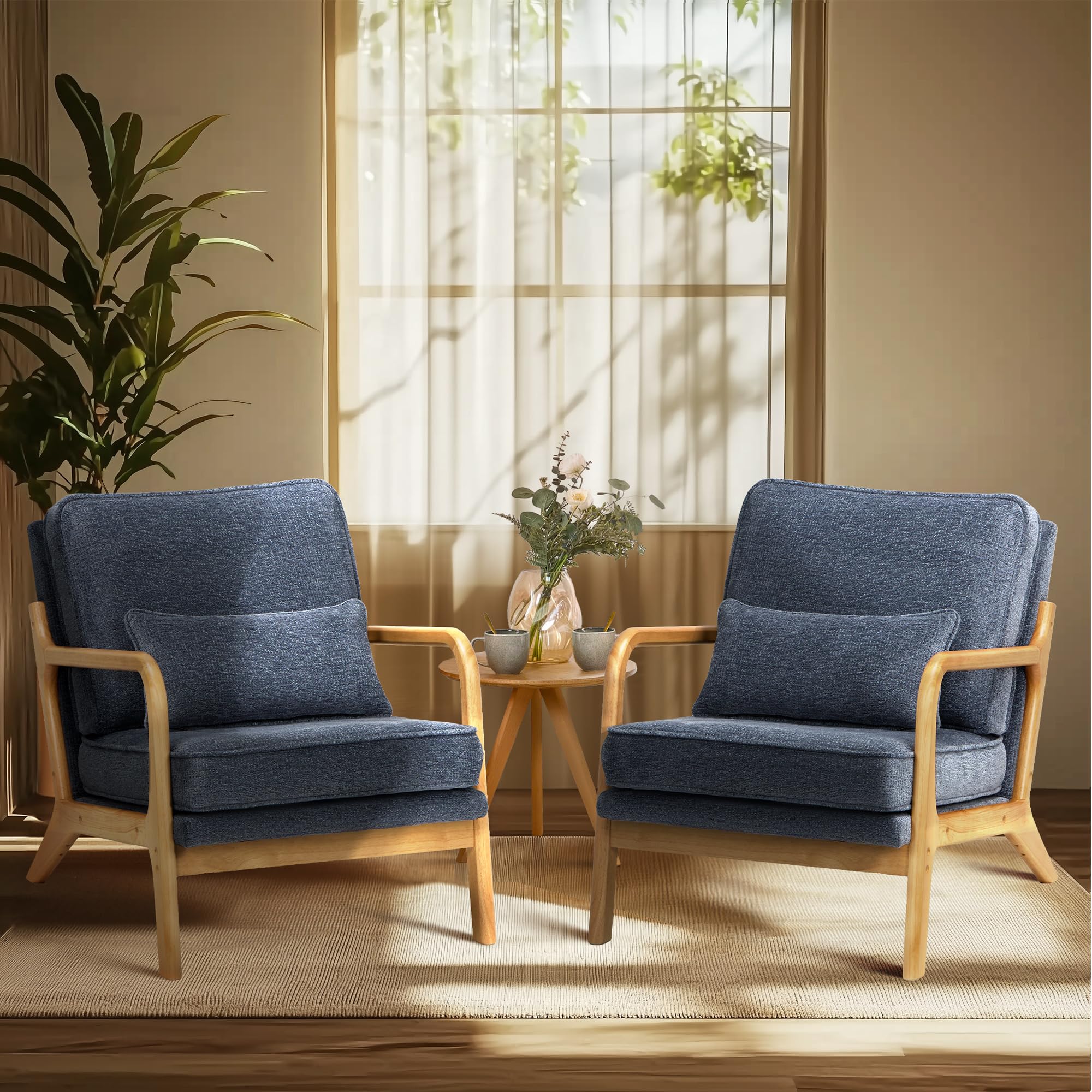 Snapklik.com : COLAMY Mid Century Modern Accent Chair Set Of 2