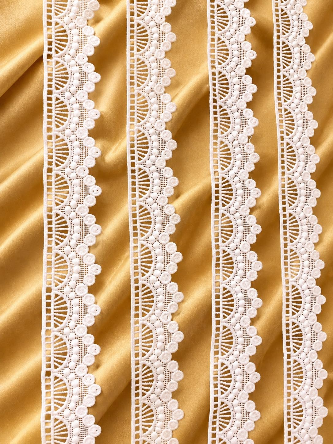 Cotton Embroidered sequenc Lace Trim, Multicolor, 5 Meter, Scalloped Border Pattern-image-27