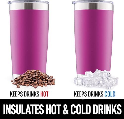 Miniatura 5 de Zulay - Taza de café aislada de 12 onzas con tapa, taza de campamento de acero inoxidable con asa, taza aislada al vacío de doble pared Duracoated