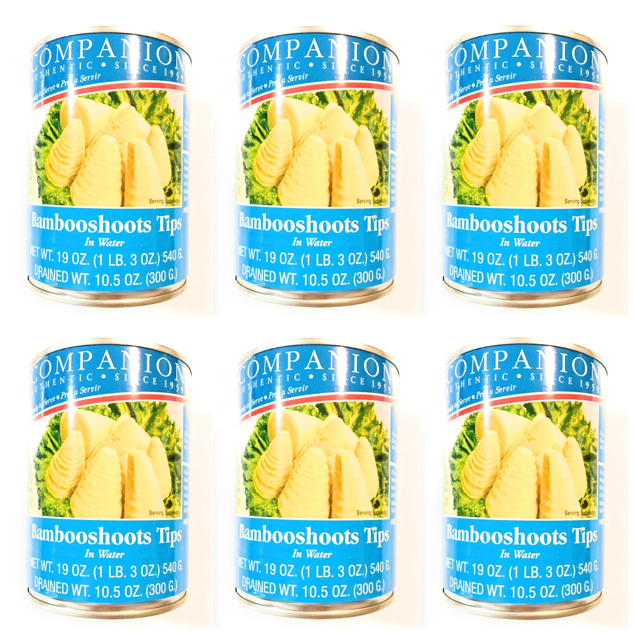6 Pack Companion Bambooshoots Tips In Water 19 Oz Each清水筍尖