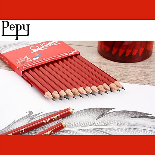 Miniatura 6 de Pepy Aero Graphite - Lápices de dibujo profesionales - Juego de 12 lápices de plomo negro preafilados 5B perfectos para dibujar, dibujar y sombrear,