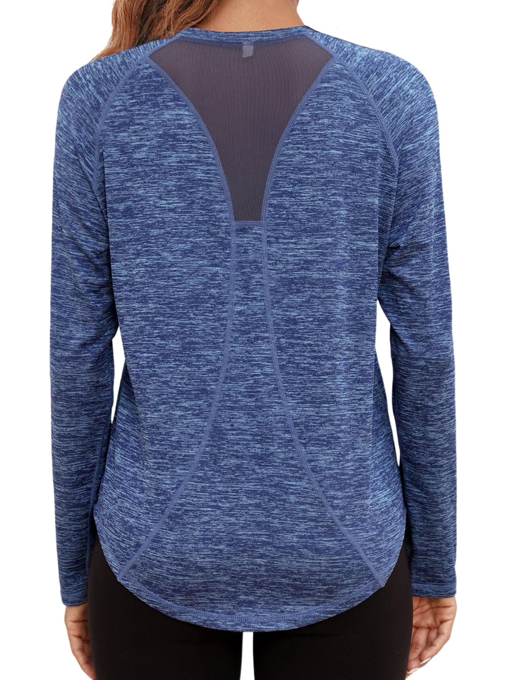 Gyabnw Funktionsshirt Damen Langarm Sportshirt Activewear Fitness Laufshirt Sport Oberteile Atmungsaktive Wandershirt Yoga