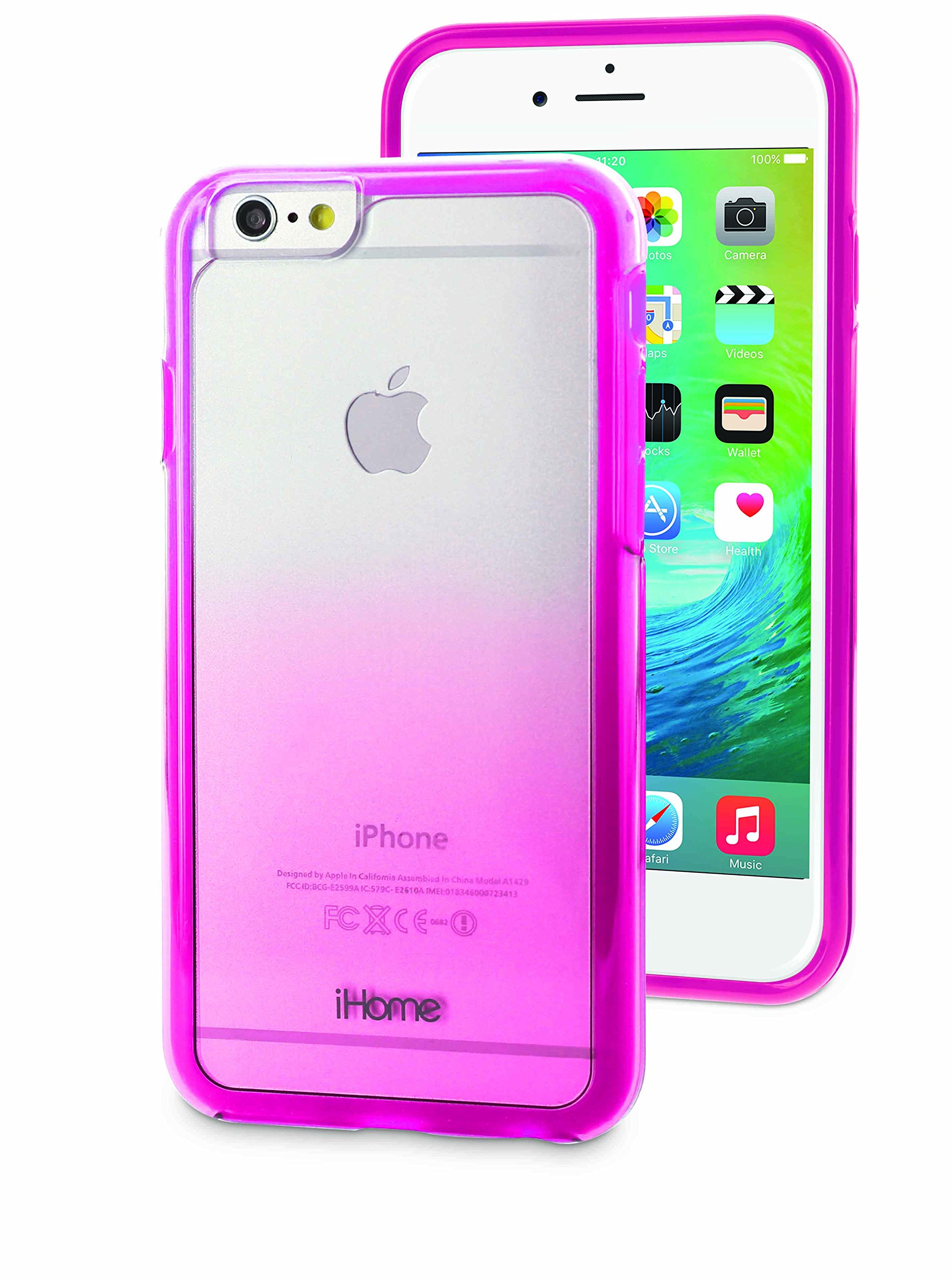 iHome – Best iPhone 6 / 6s Case – Slim Shockproof Rugged Tough Water Resistant - Ombre Two Piece Shield Impact Resistant - Pink