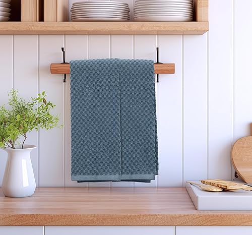 Miniatura 4 de COTTON CRAFT Amazing Kitchen Towel - Juego de 12 toallas de rizo de 100 % algodón, tejido de gofre, suave, absorbente, de secado rápido, de baja