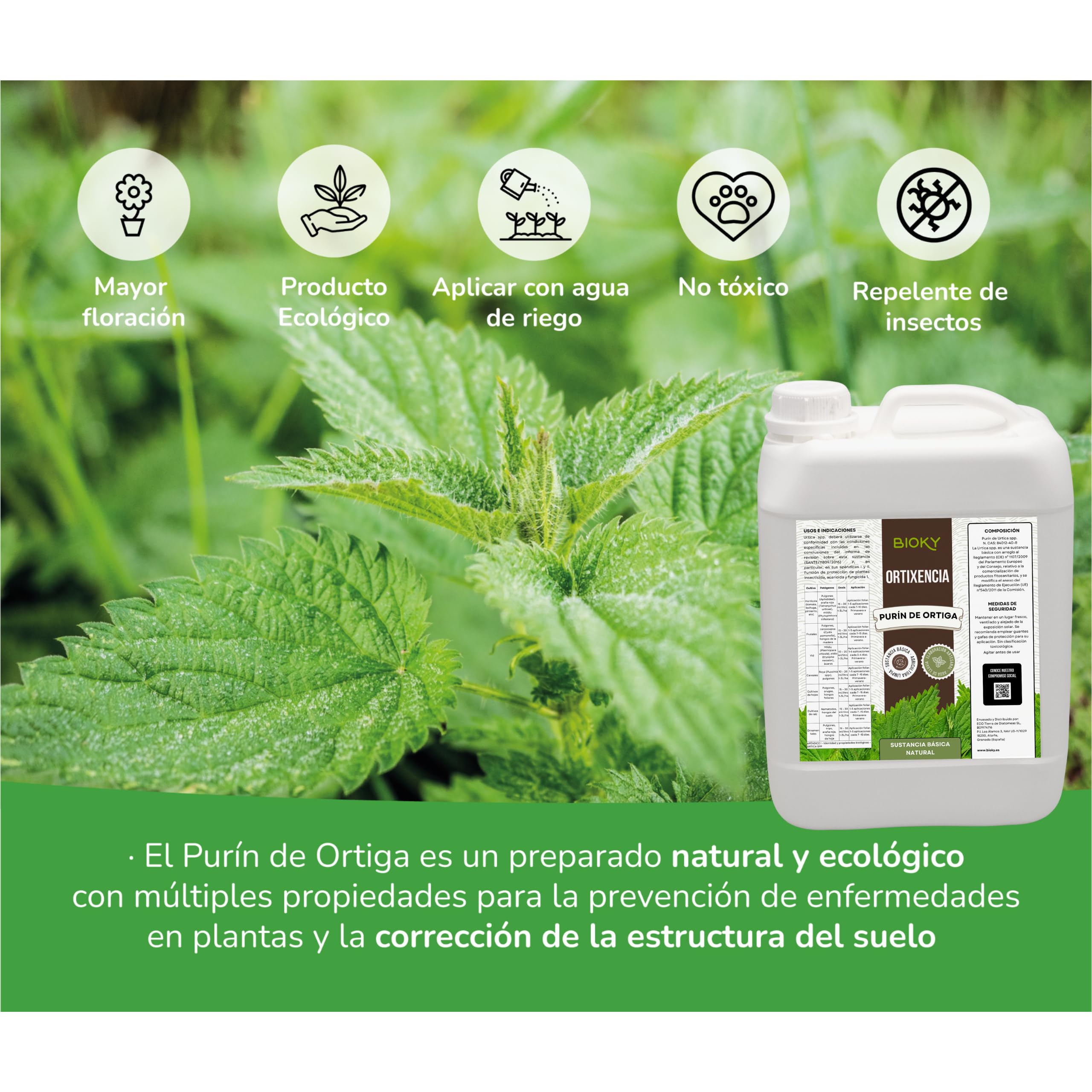 Purin d'Ortie 5L + Extrait de Prêle 5L pour Plantes, Concentrés
