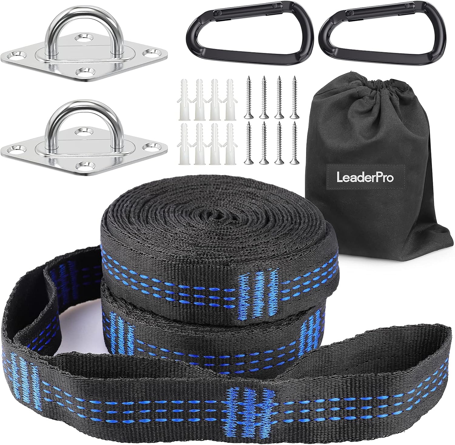 LeaderPro Hammock Straps with Heavy Duty Hanging Kit, 2000