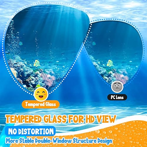 Miniatura 9 de Kids Snorkel Set, Dry Top Snorkeling Gear for Kids, Diving Mask for Youth Boys Girls Age 5-15, Tempered Glass Swimming Goggles Combo Set, Anti-Fog