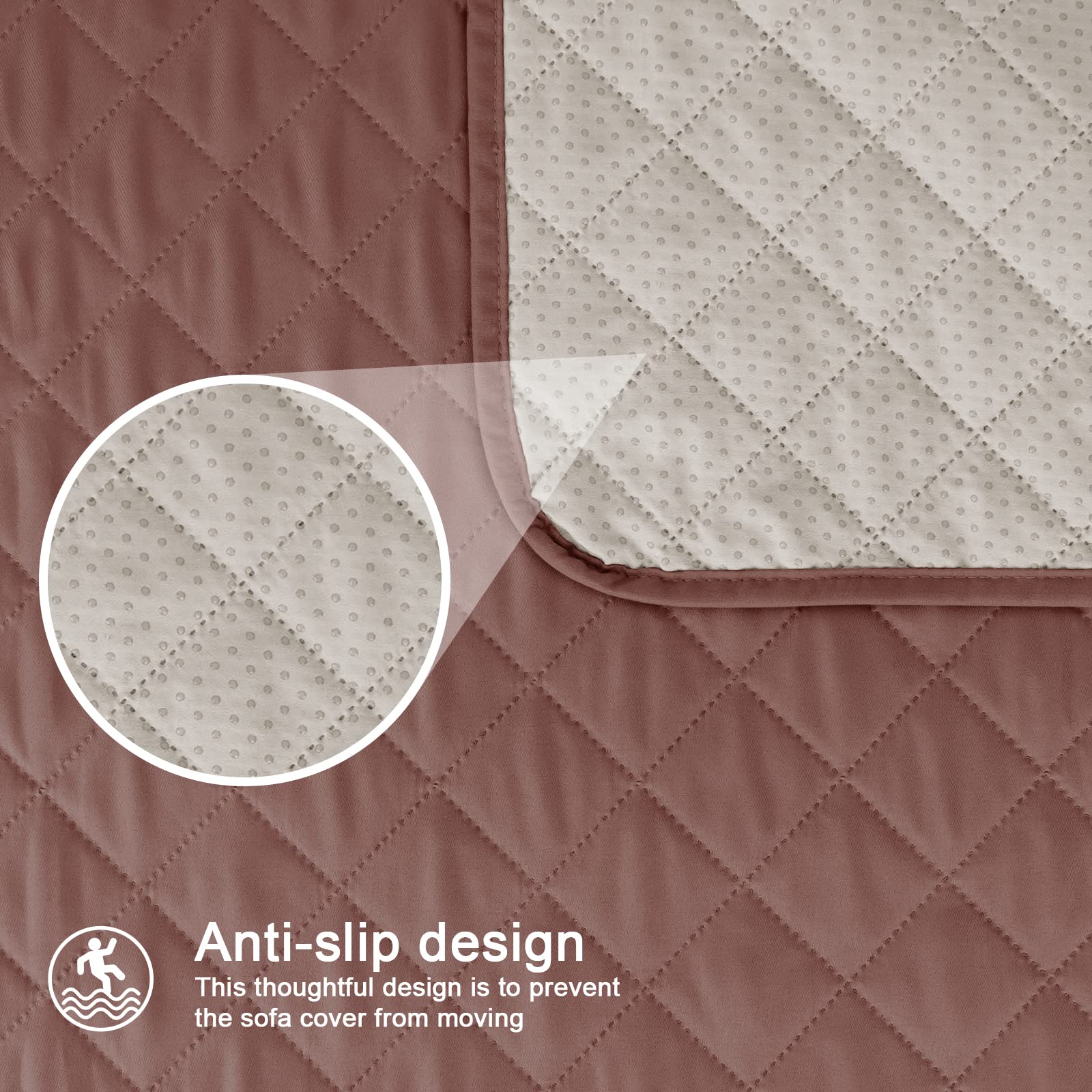 TAOCOCO Copridivano Poltrona Impermeabile Divano Protector Slipcovers (Caramello, 3 Posti)