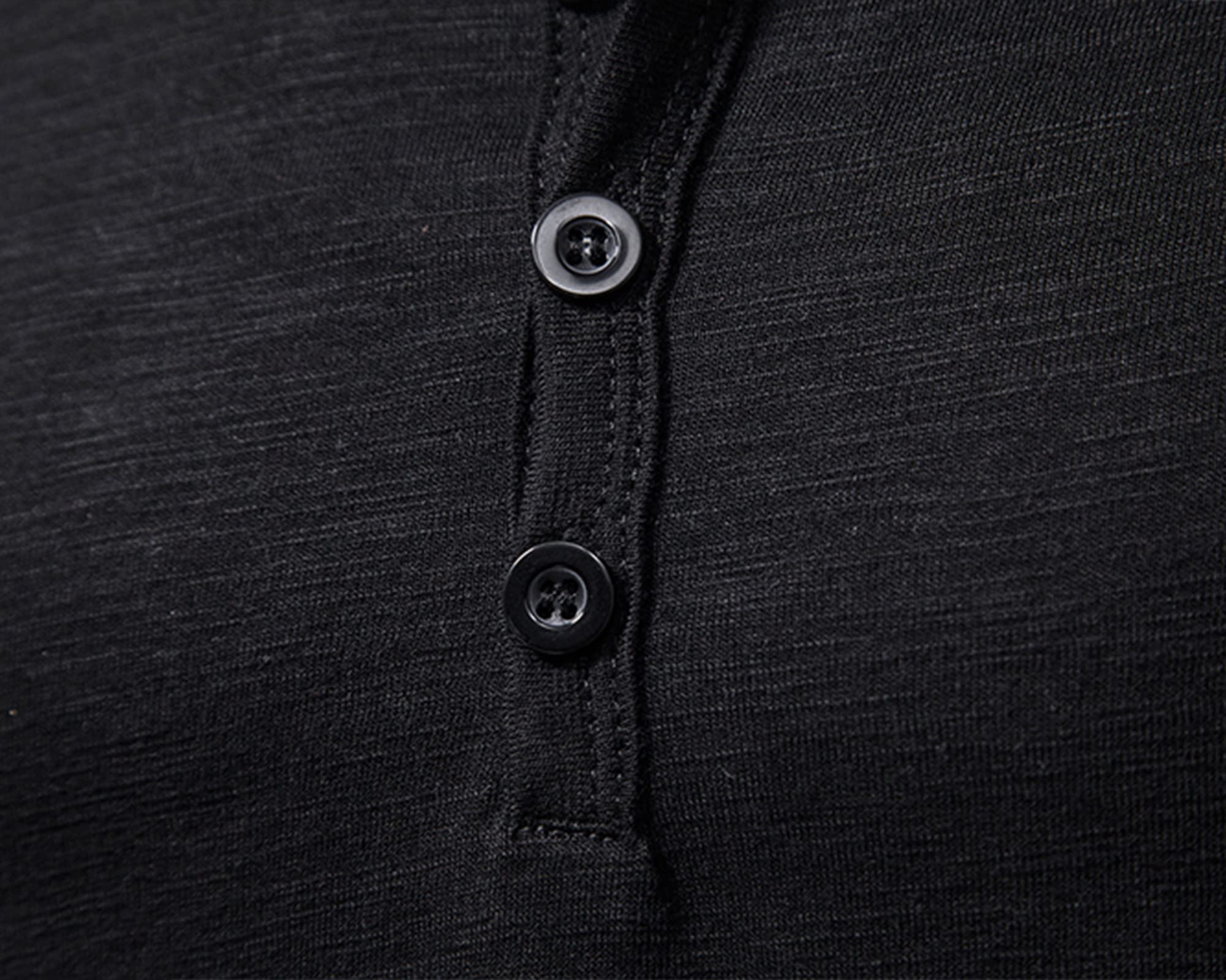 MakingDa Chemise Henley décontractée à manches longues/courtes pour homme, coupe musclée, 4 boutons, coupe ajustée