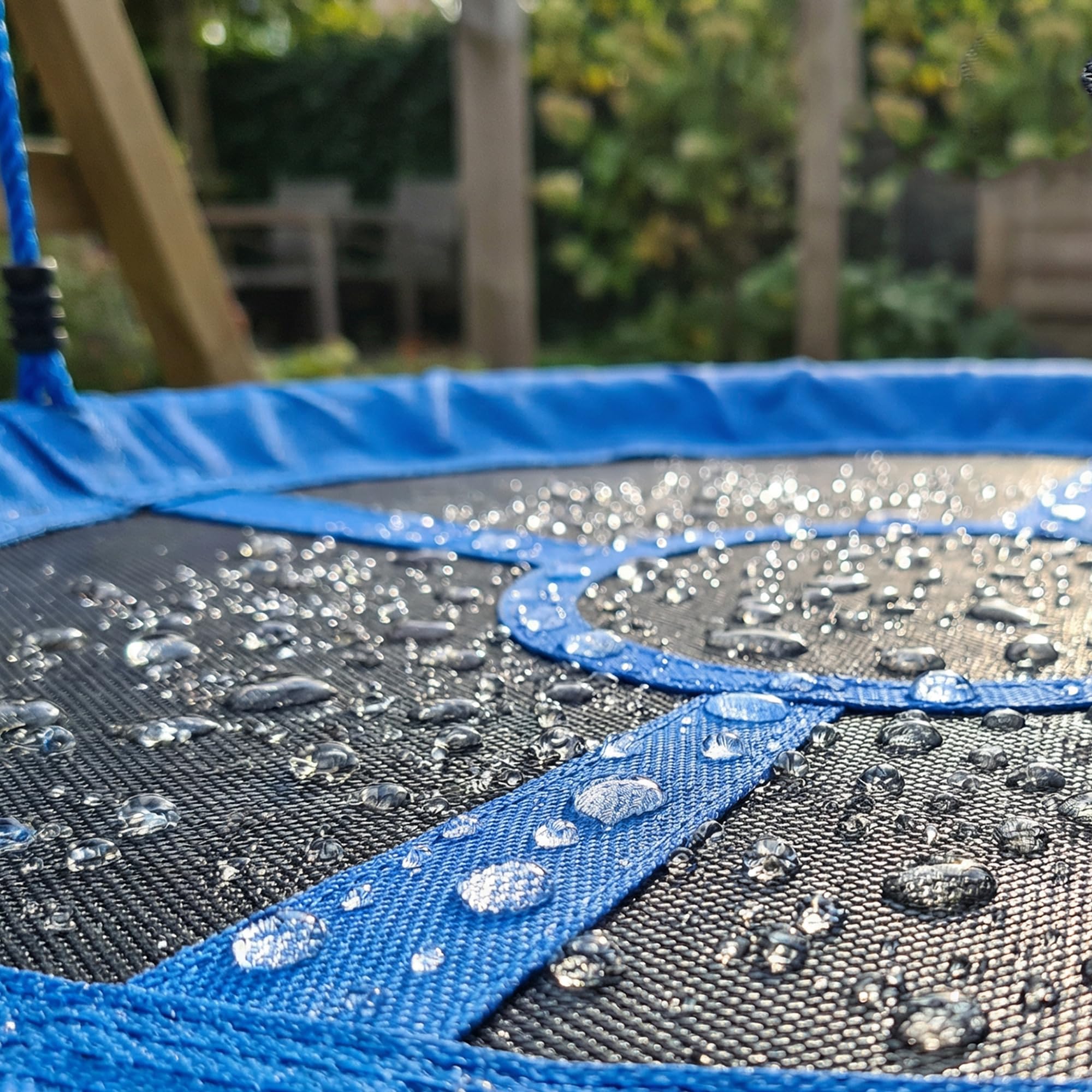 AIYAPLAY Balançoire Nid d'Oiseau Cordes Réglables 2 Enfants Ø 80 cm Bleu | Siège Rond, Charge 200 kg, Aire de Jeux Extérieure, Jardin, Terrasse, Arrière-Cour