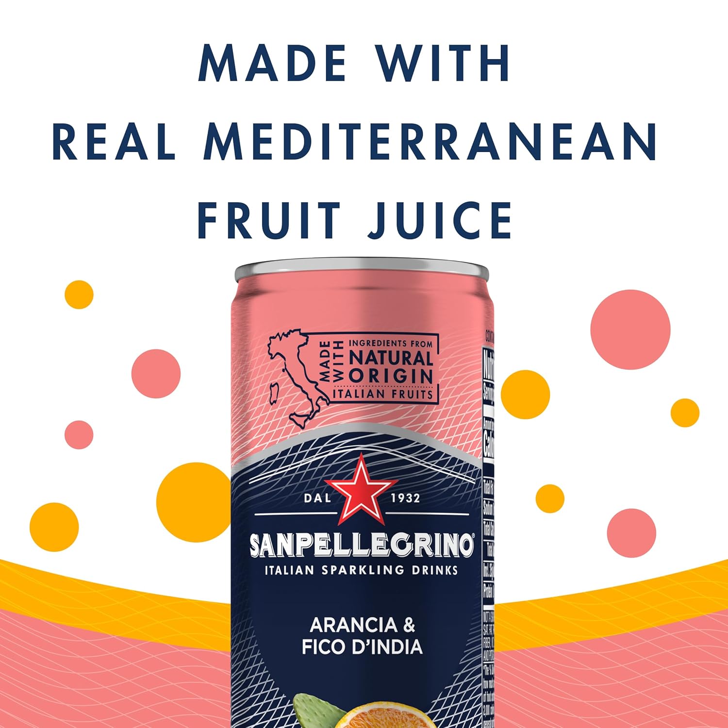 Sanpellegrino Prickly Pear and Orange Sparkling Fruit Beverage, 11.15 fl oz. Cans (6 Count)