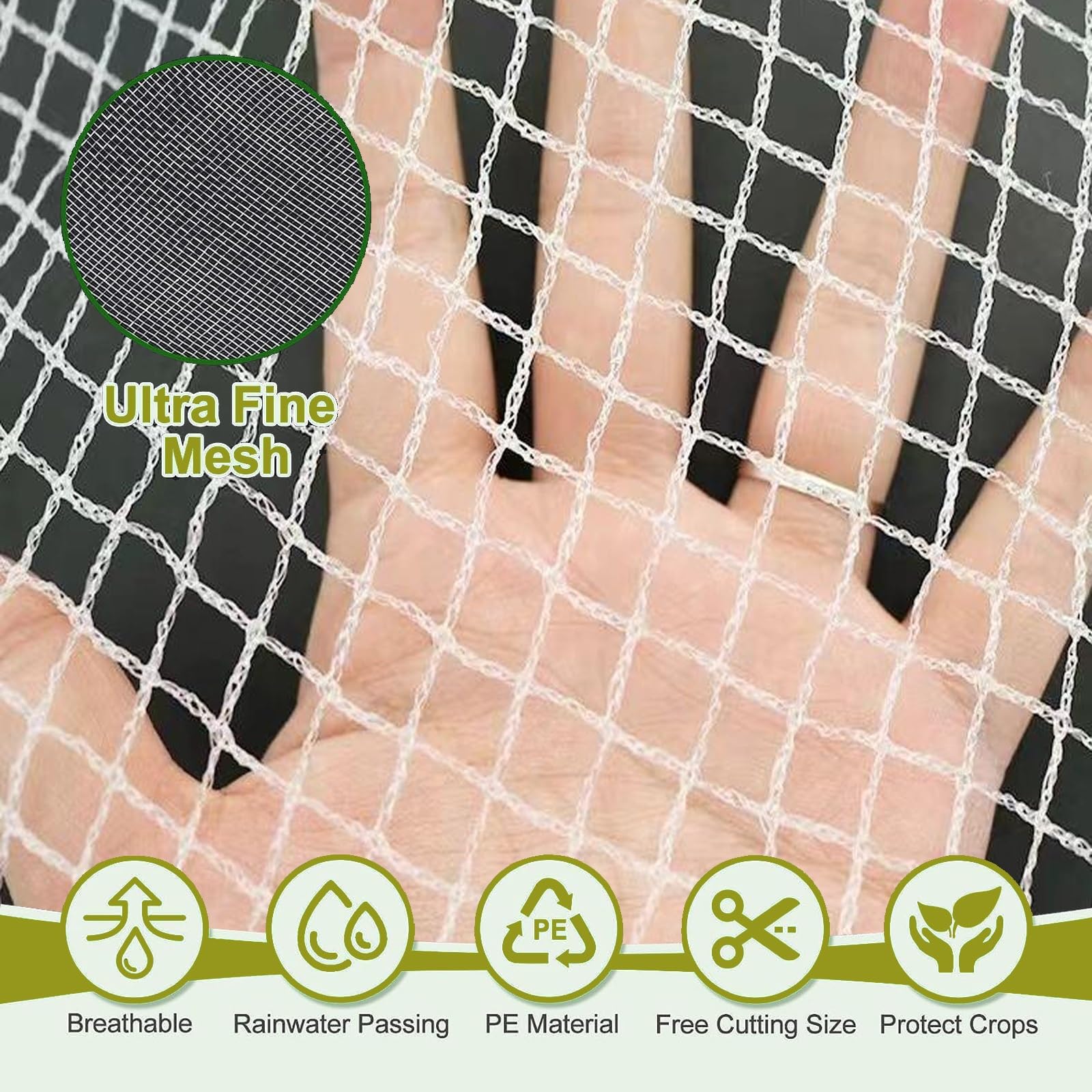 Orchard - Red antigranizo, malla de protección contra el granizo para verduras, frutas, flores y cultivos, 4 x 10 m, red a prueba de granizo para camas de jardín elevadas y protectores de plantas