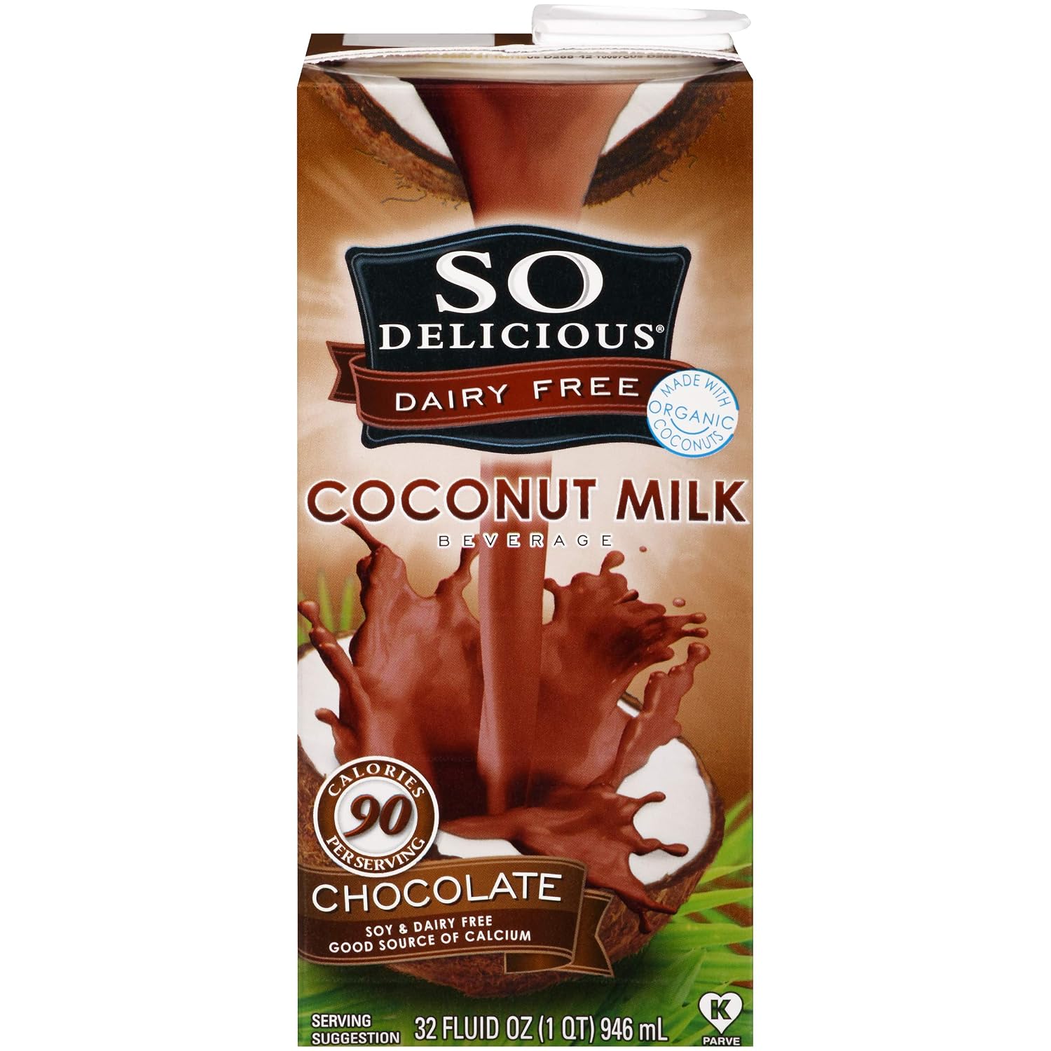 So Delicious Dairy-Free Organic Coconutmilk Beverage, Chocolate, 32 Ounce Plant-Based Vegan Dairy Alternative, Great in Smoothies Protein Shakes or Cereal