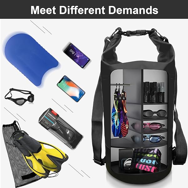5L 10L 20L 30L Impermeabile Borsa Secca/Borsa Impermeabile con Cinghia Lunga Regolabile per Kayak in Barca Escursione in canoa/pesca/Rafting/Nuoto/Snowboard - 4