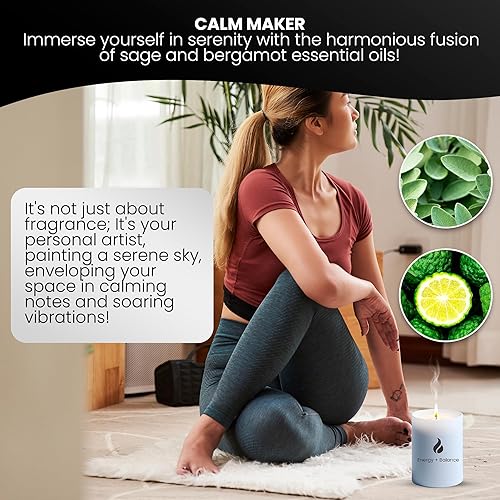 Miniatura 4 de Naturix Scent ed Candle for Home Sage & Bergamota, Energy & Balance - Vela no tóxica, 50 H de larga duración, vela de soja natural de aromaterapia,