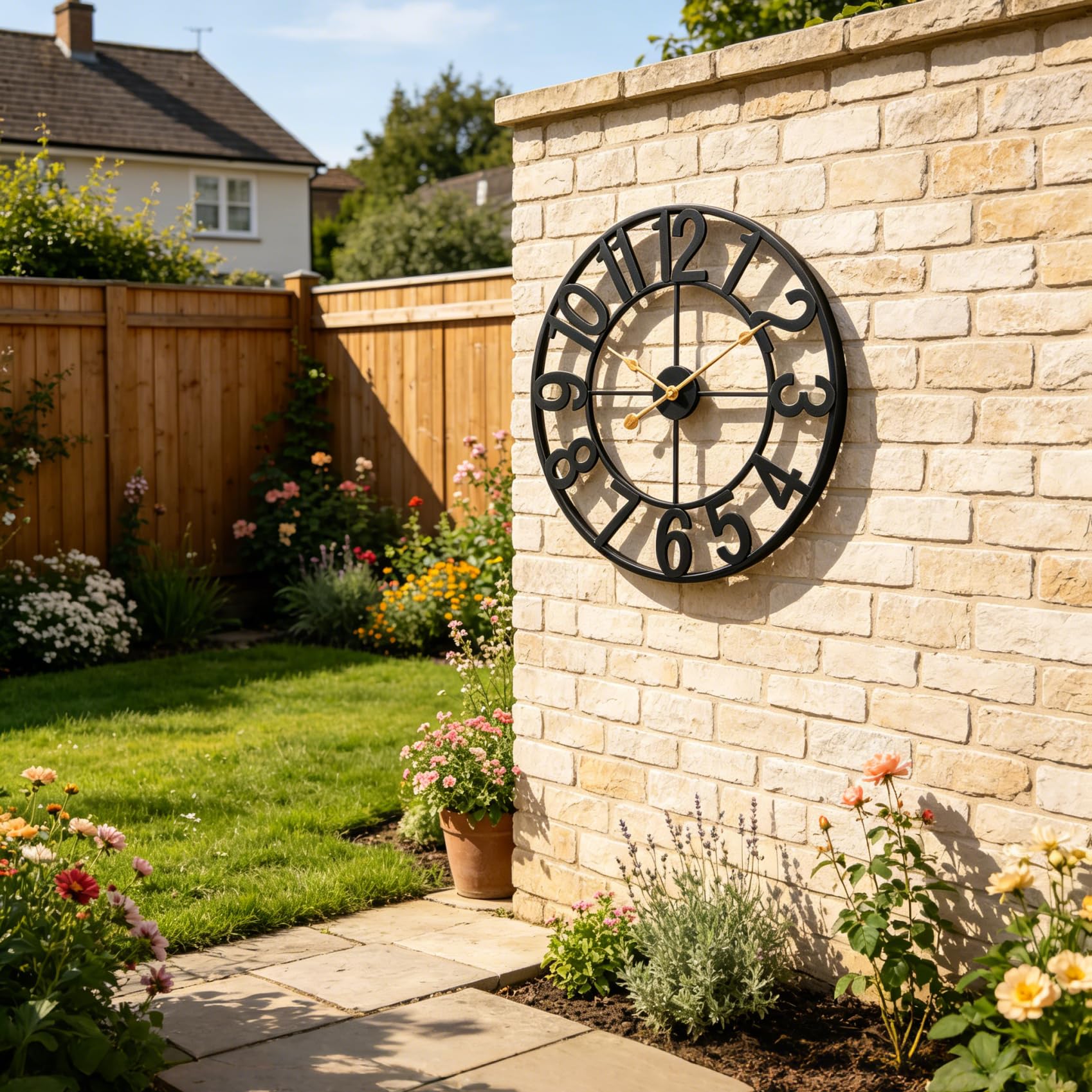 Horloge murale à piles, petite horloge murale de 35,6 cm pour décoration de salon