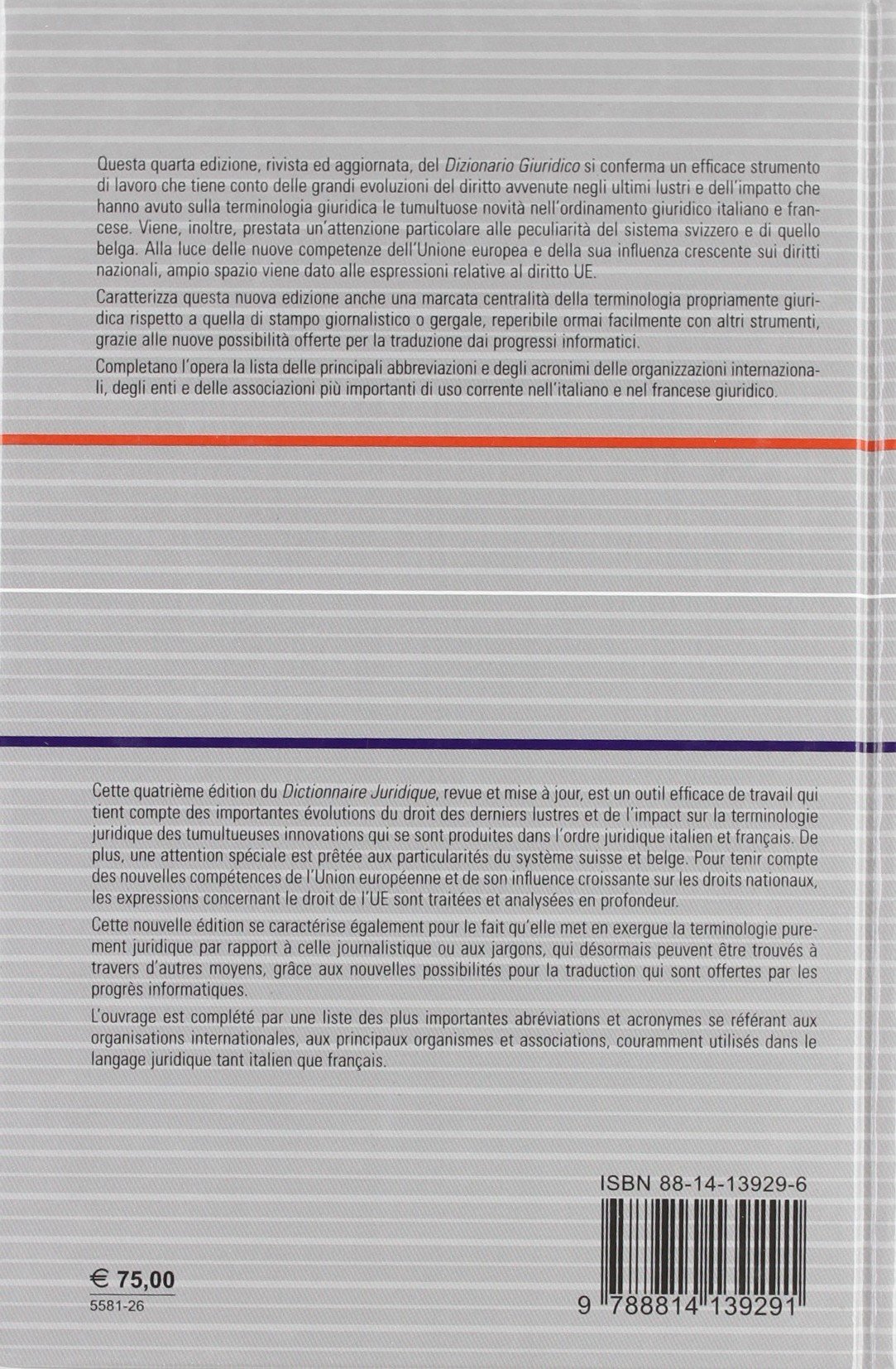 Dizionario Giuridico: italiano-francese / francese-italiano