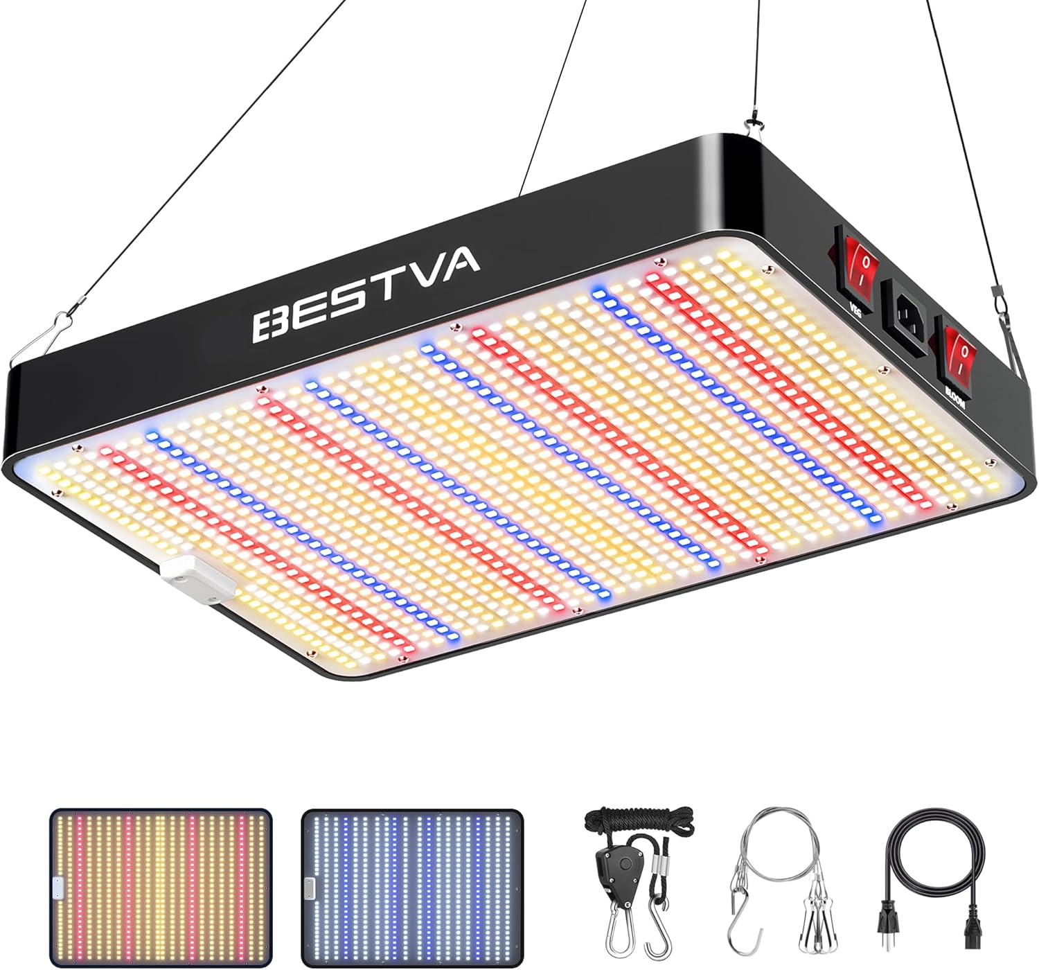 BESTVA DC2000 Led Grow Light with High Yield Diodes Full Spectrum LED Grow Lights for Indoor Plants Greenhouse Veg Bloom Light Hydroponic Grow Lamp