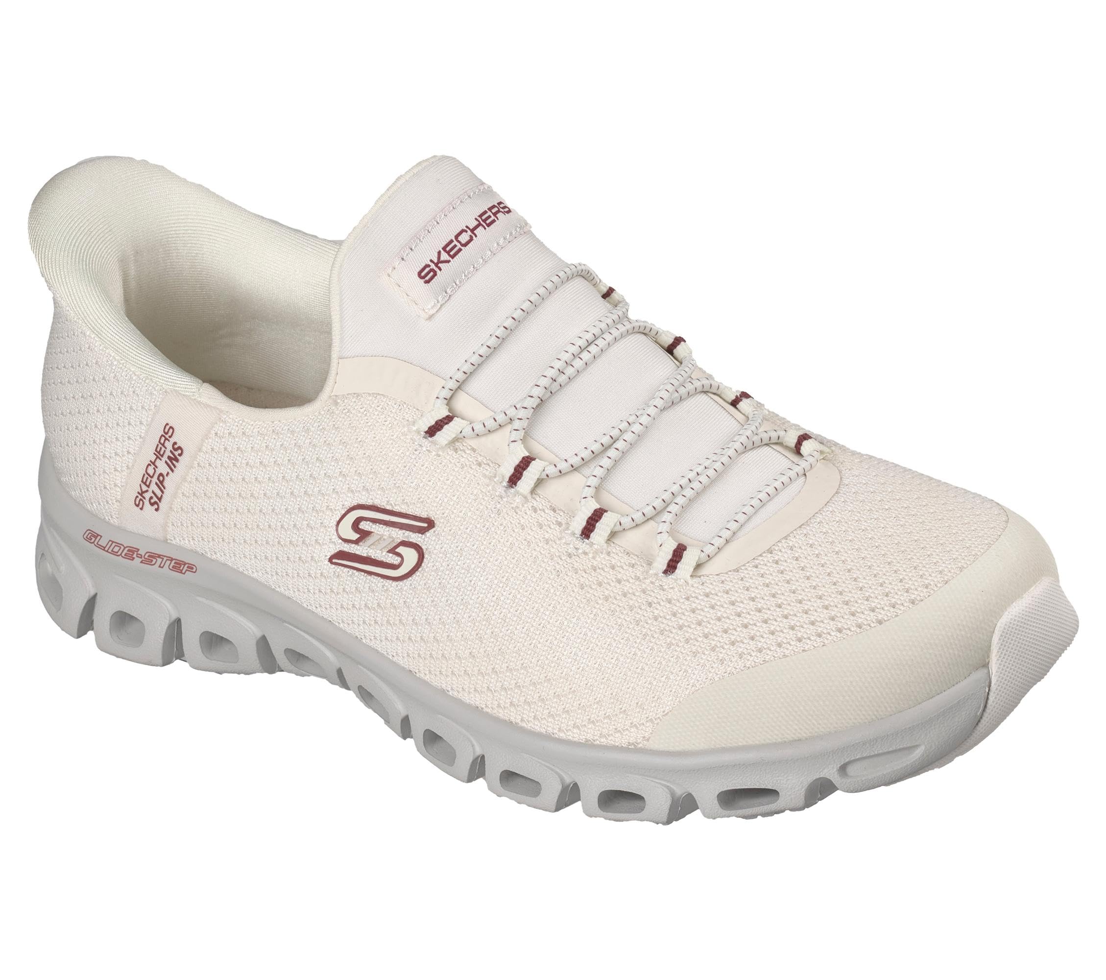 Skechers Glide-Step-Vibey - Sneaker Da Donna, Senza Lacci, Mani Libere, Gufo = Bianco Sporco/Verde, 37 Eu-image