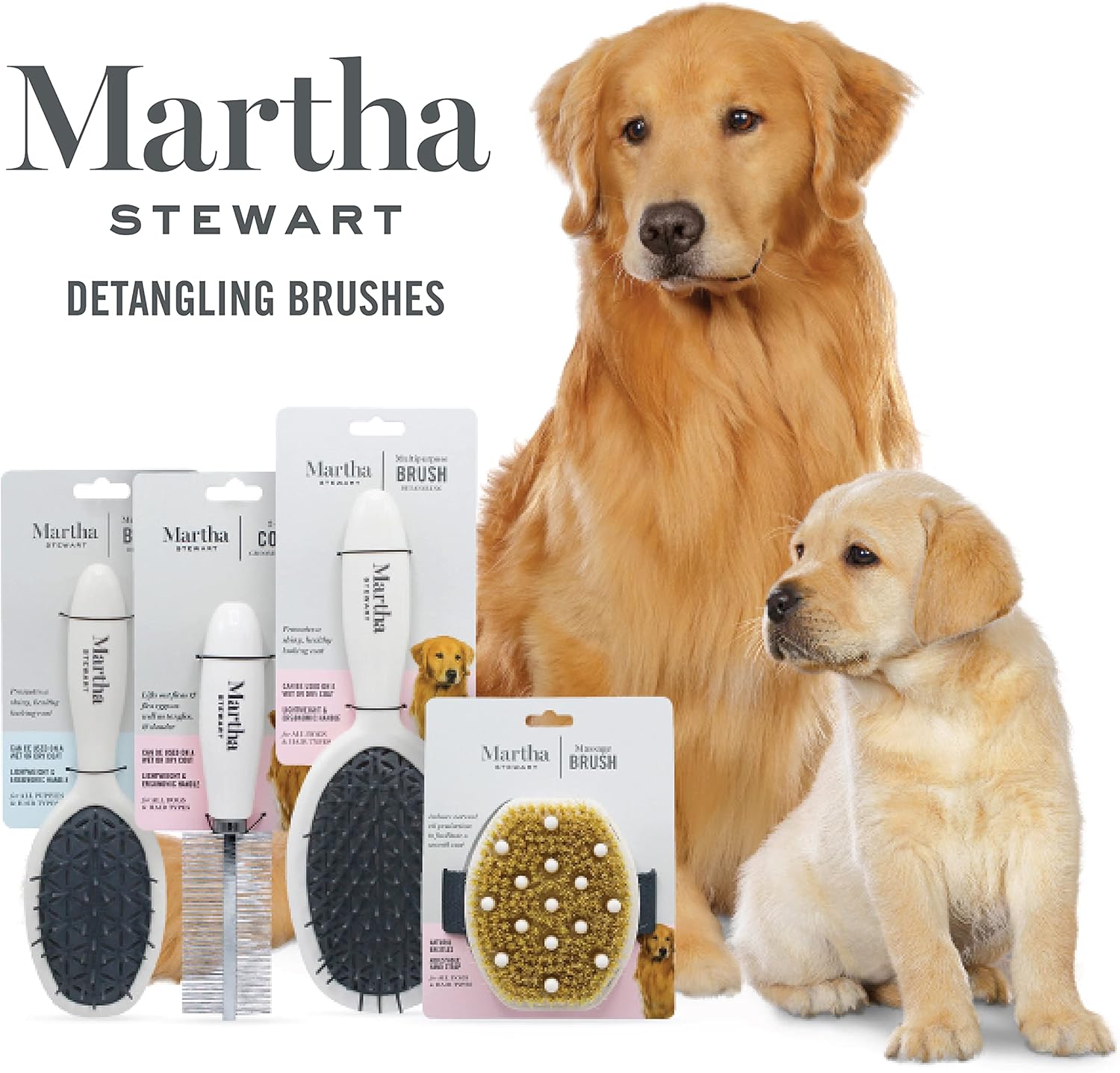 Martha Stewart for Pets Detangling Dog Brush for All Dogs Brush for