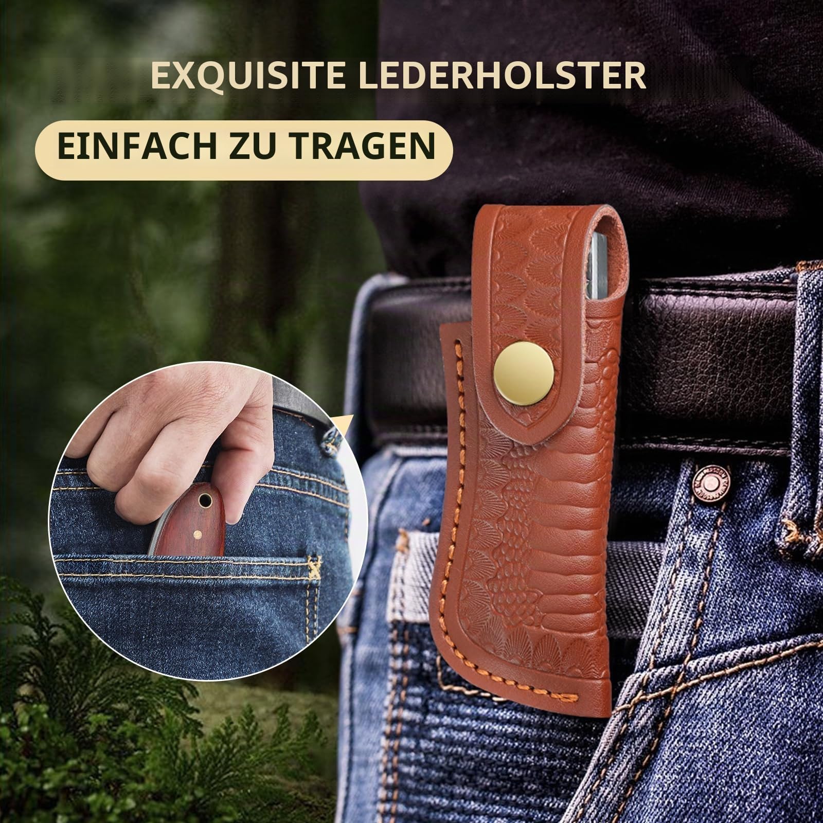 Freelander Taschenmesser Klappmesser Outdoor Klein Klappmesser, Braun