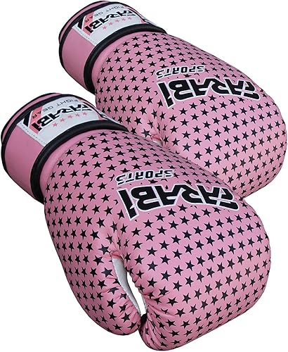 Vista 70 de Farabi - Guantes de boxeo para niños, para Muay Thai, Kick Boxing, entrenamiento, MMA, saco de boxeo Rojo