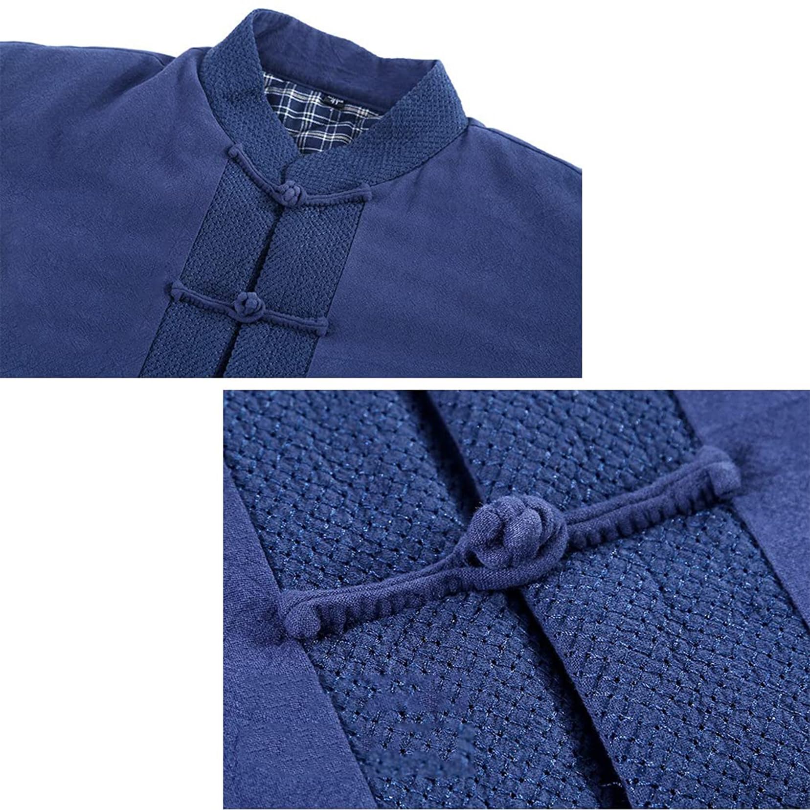 Traje Tang, Chaquetas gruesas de invierno for hombre, abrigos de algodón, uniformes cálidos de tai chi, ropa china de kung fu y wing chun(Blue 2_3XL)