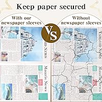 Vista 4 de Seajan 100 bolsas de plástico transparentes para periódicos de 24 x 16 pulgadas, fundas de plástico para obras de arte, revistas, fundas protectoras