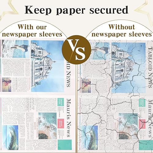 Miniatura 4 de Seajan 100 bolsas transparentes de periódicos de 24 x 16 pulgadas, fundas de plástico para obras de arte, revistas, fundas protectoras de periódicos
