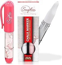 Sewphee Washable Fabric Markers for Sewing [2-PACK] – Pink and White Sewing Chalk Marker for Detailed Markup – Ergonomic Tailors Chalk Fabric Markers – Sewing Supplies and Accessories