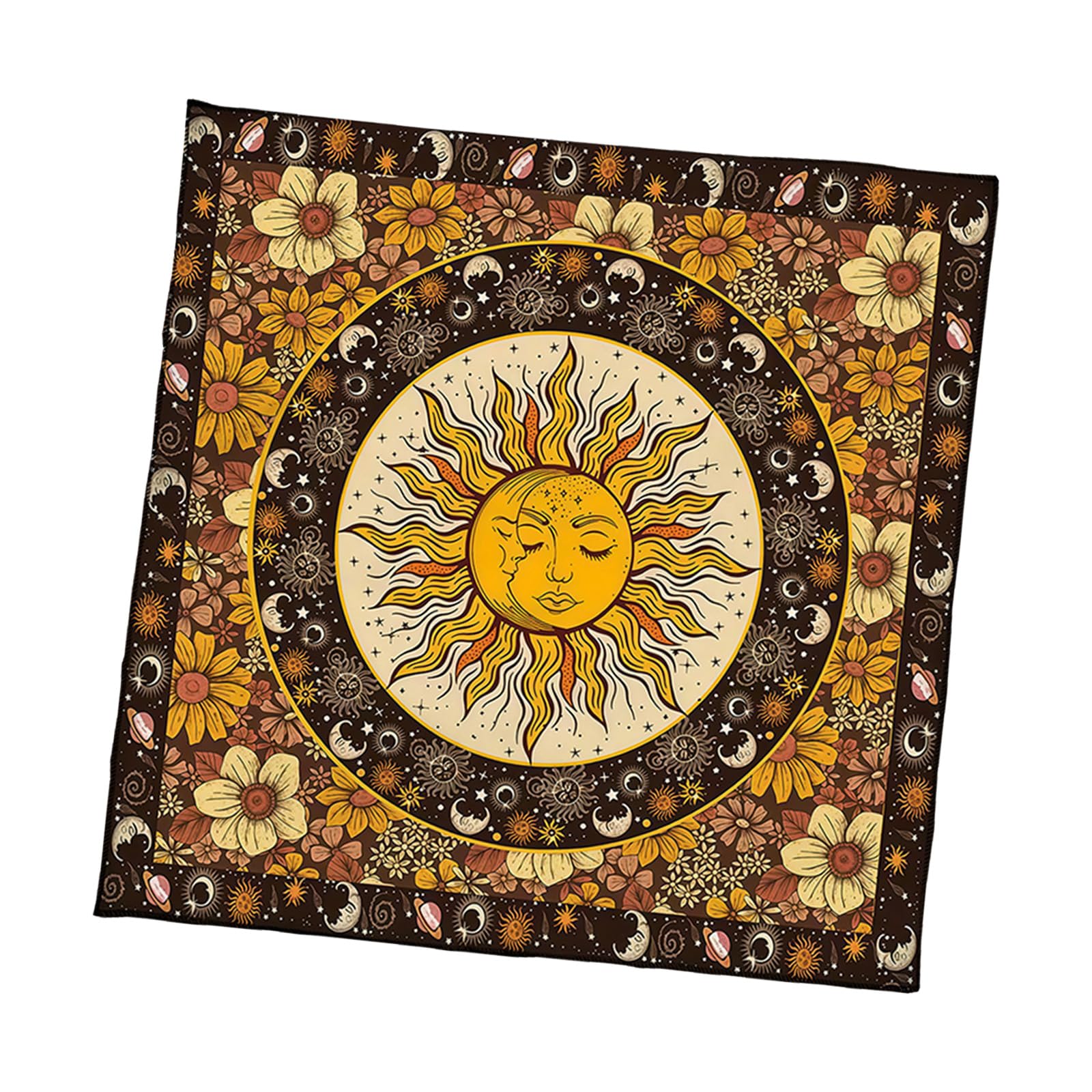 Hsioluted Occult Themed Mat Artwork Multiple Size Easy to Clean Carry Foldable Ritual Tablecloth