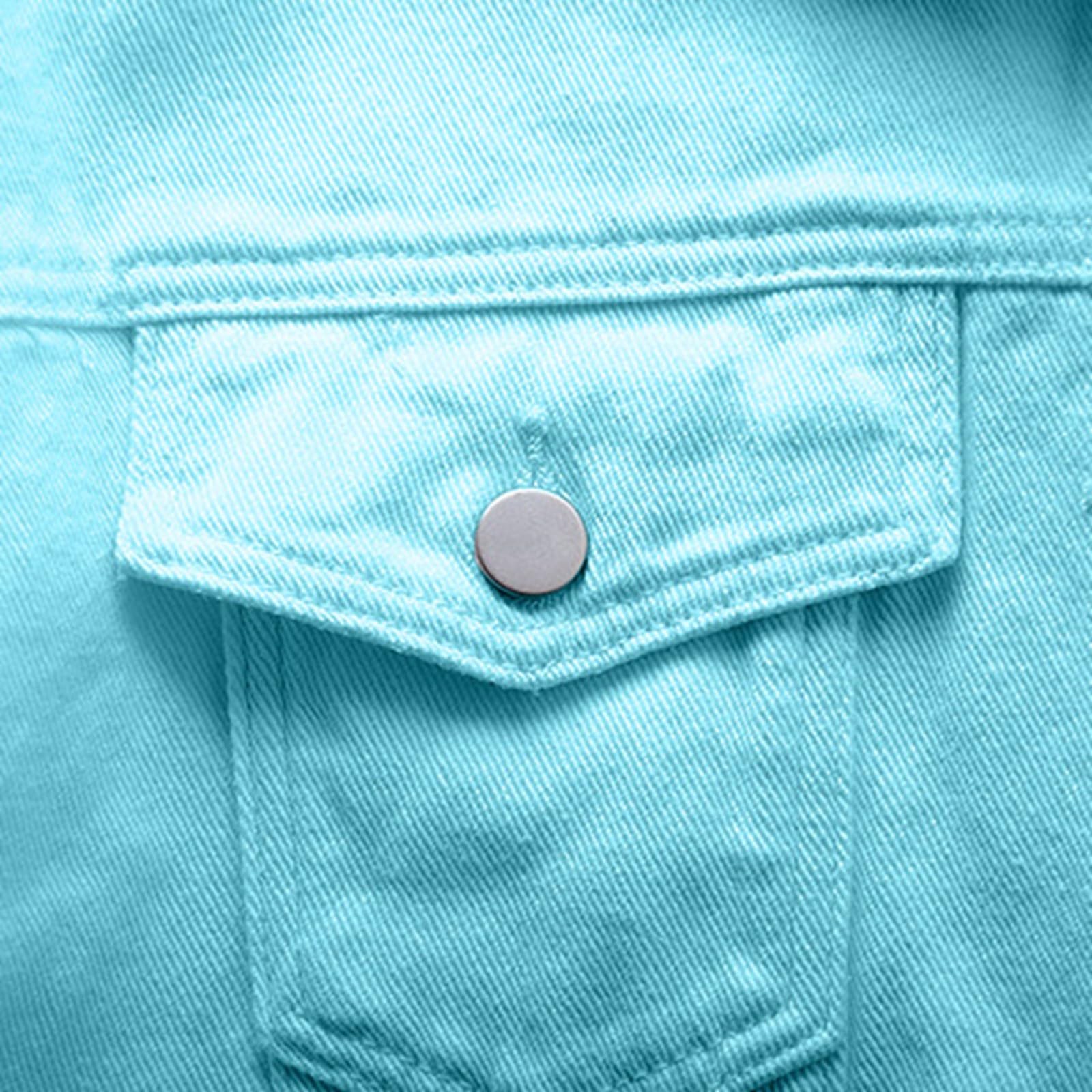 Chaqueta de mujer, chaqueta vaquera, chaqueta corta vaquera, chaquetas con bolsillo, chaqueta fina con botones, chaqueta de primavera, chaqueta de entretiempo de verano, chaqueta vaquera informal